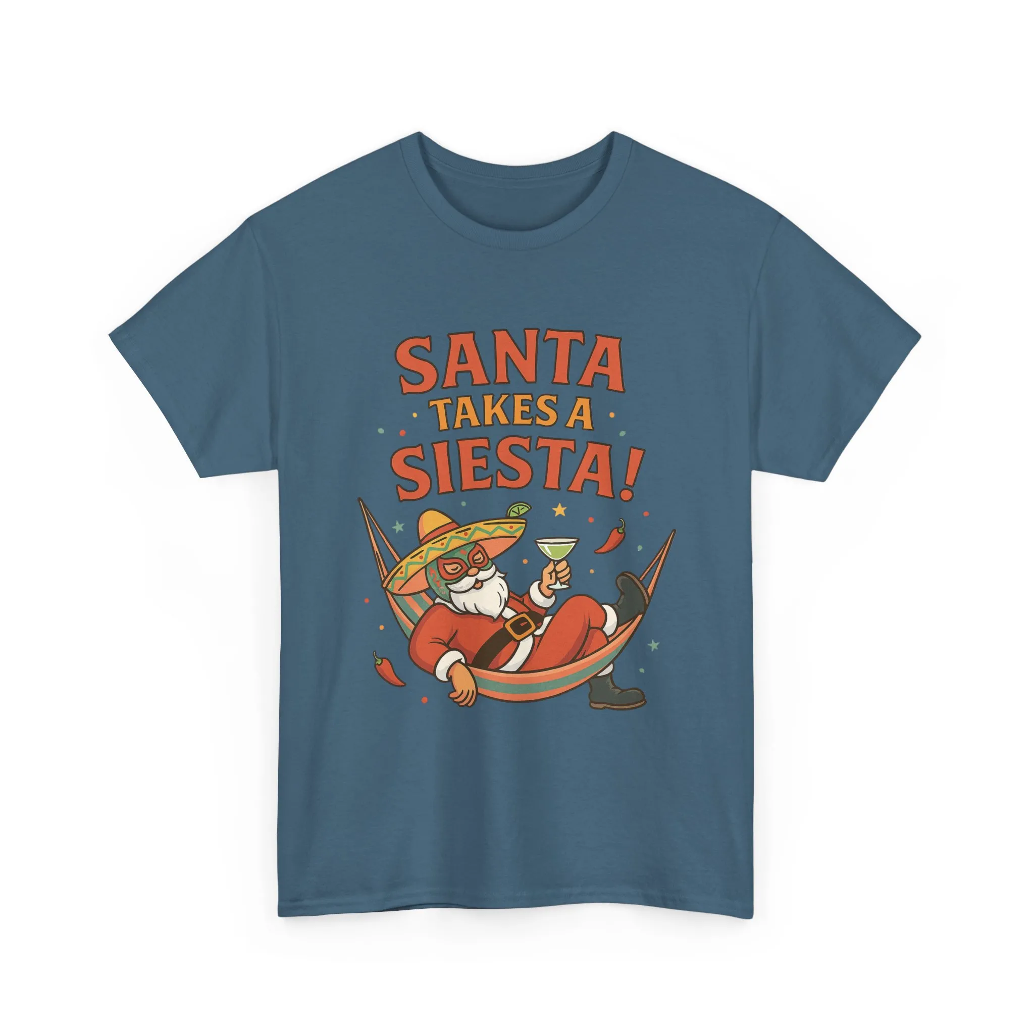 Santa Takes a Siesta Funny Christmas T-Shirt for Men, Mexican Santa Holiday Tee - Image 19