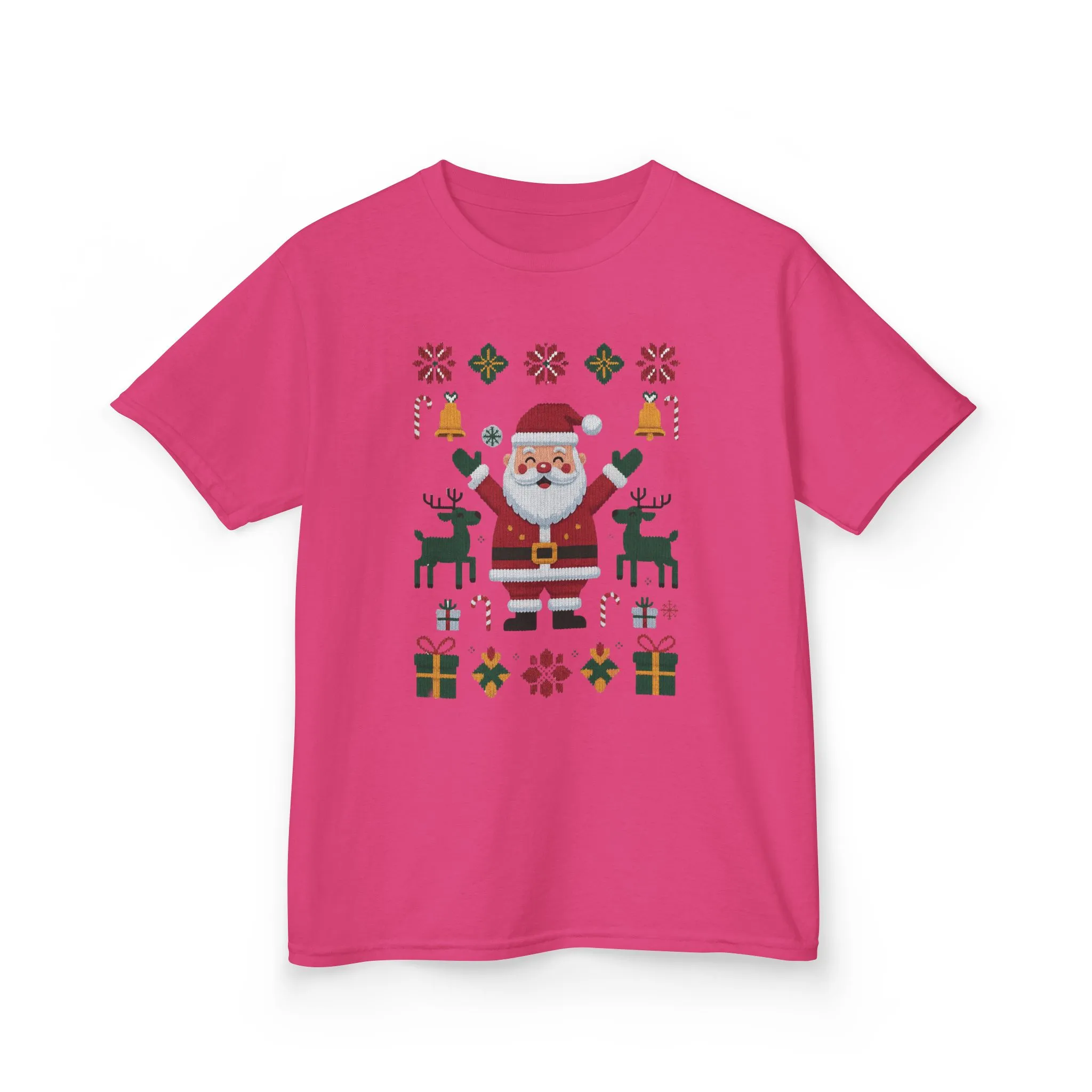 Kids Santa Christmas T-Shirt, Cute Reindeer Holiday Tee, Classic Christmas Shirt for Girls - Image 17