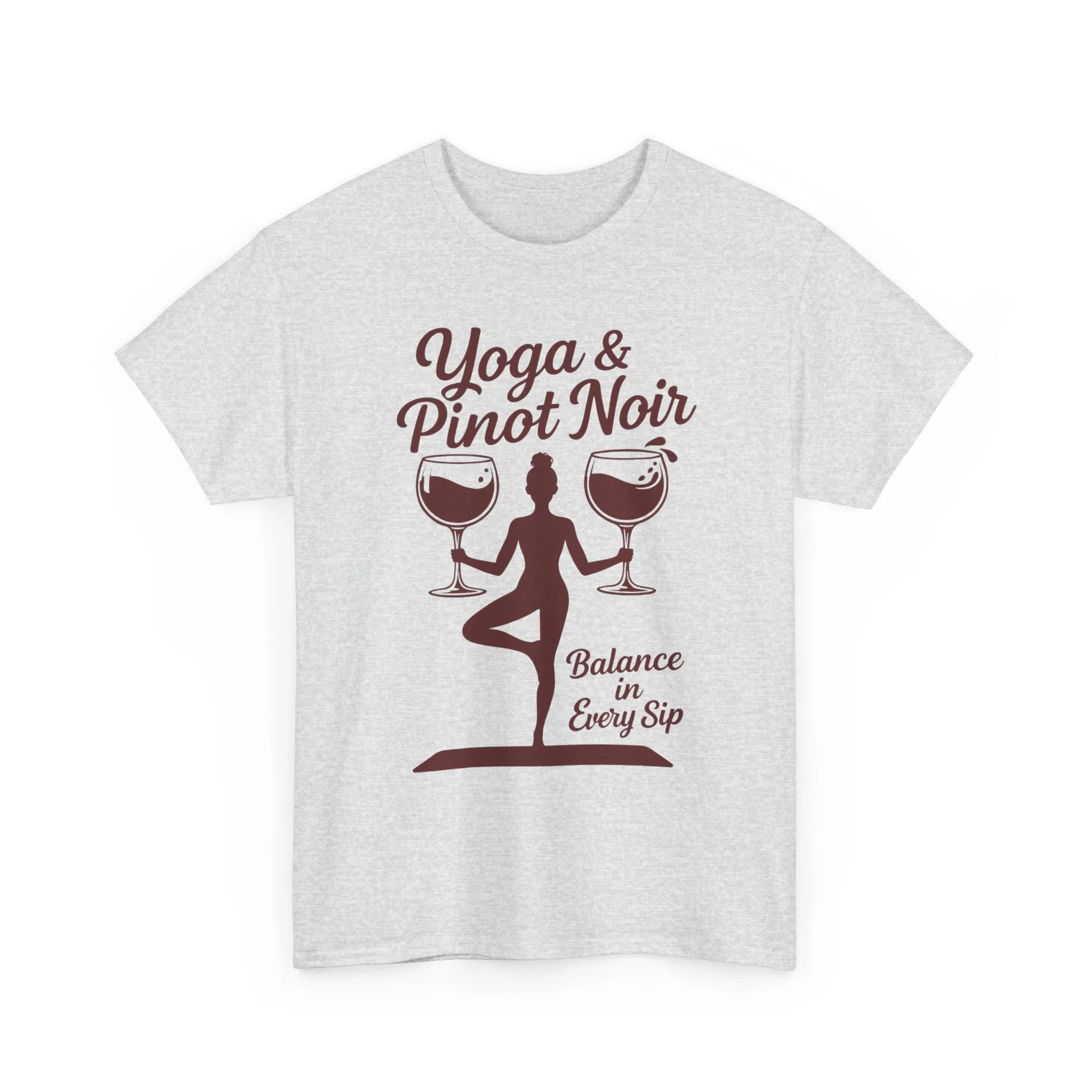 Yoga and Wine Shirt Women, Funny Pinot Noir Tee, Balance in Every Sip Tee, Yoga Lover Gift - Image 7
