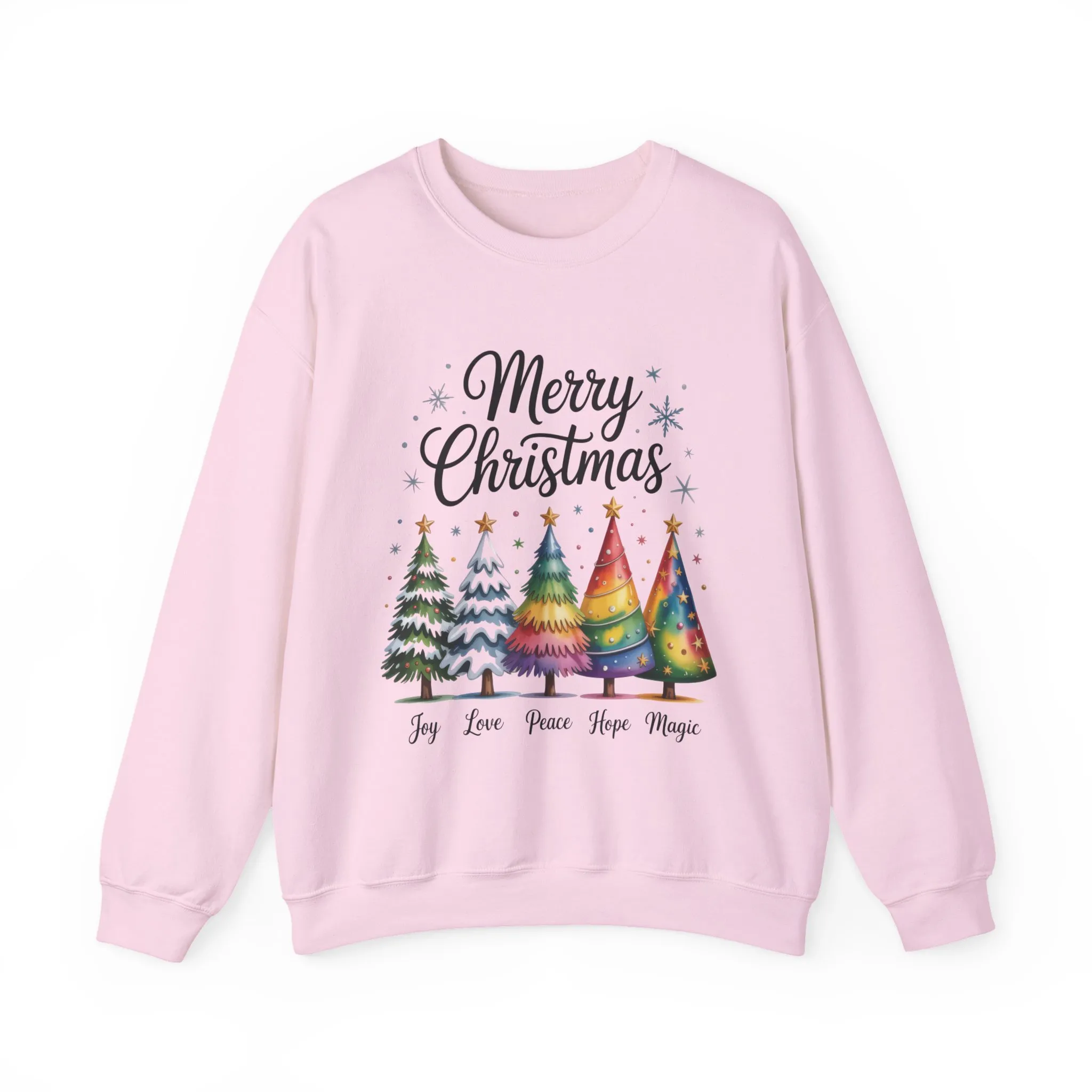 Merry Christmas Women's Sweatshirt, Joy Love Peace Hope Magic Pullover, Women's Heavy Blend™ Crewneck Sweatshirt - Image 16