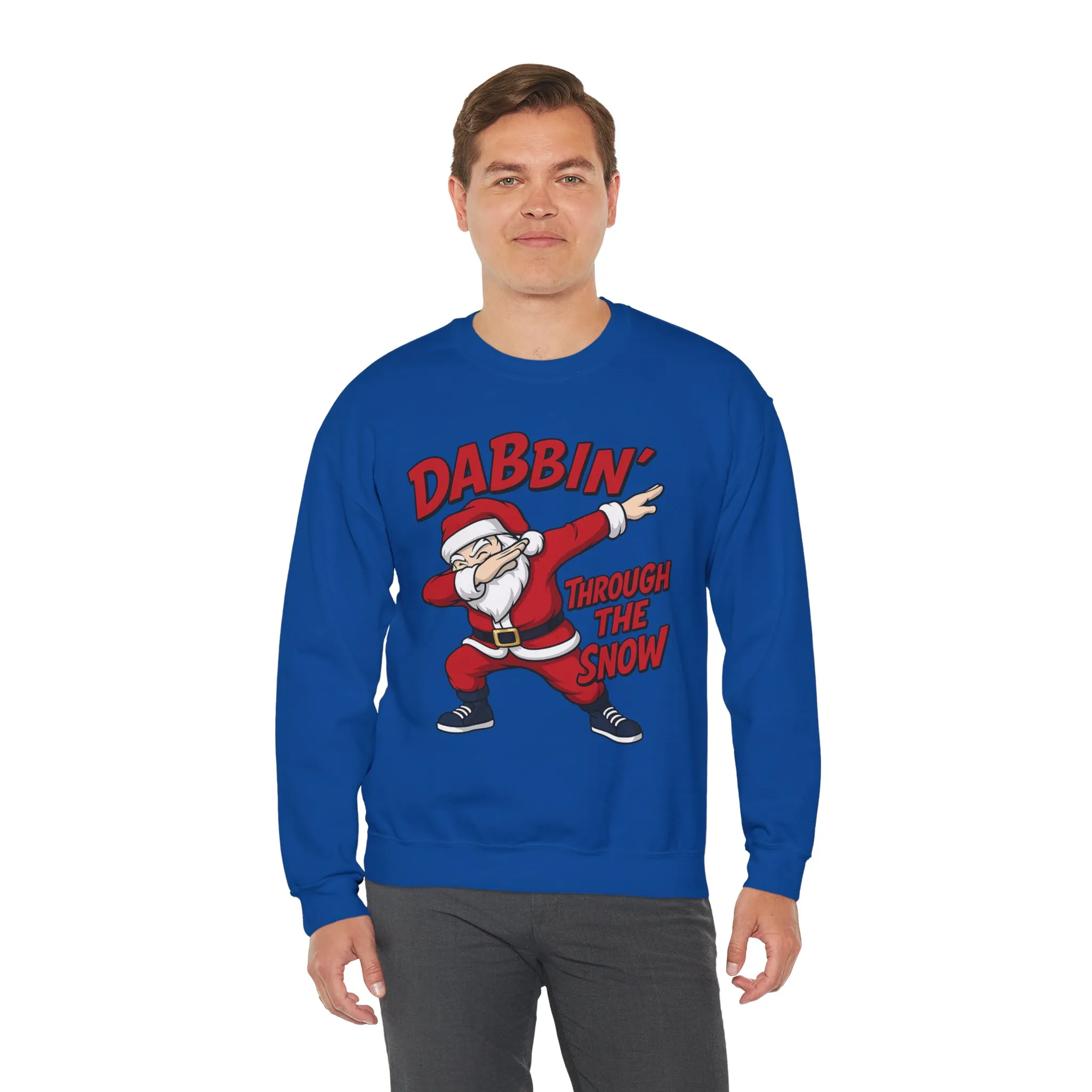Dabbin Through The Snow Santa Men's Christmas Sweatshirt, Funny Holiday Jumper - Image 21