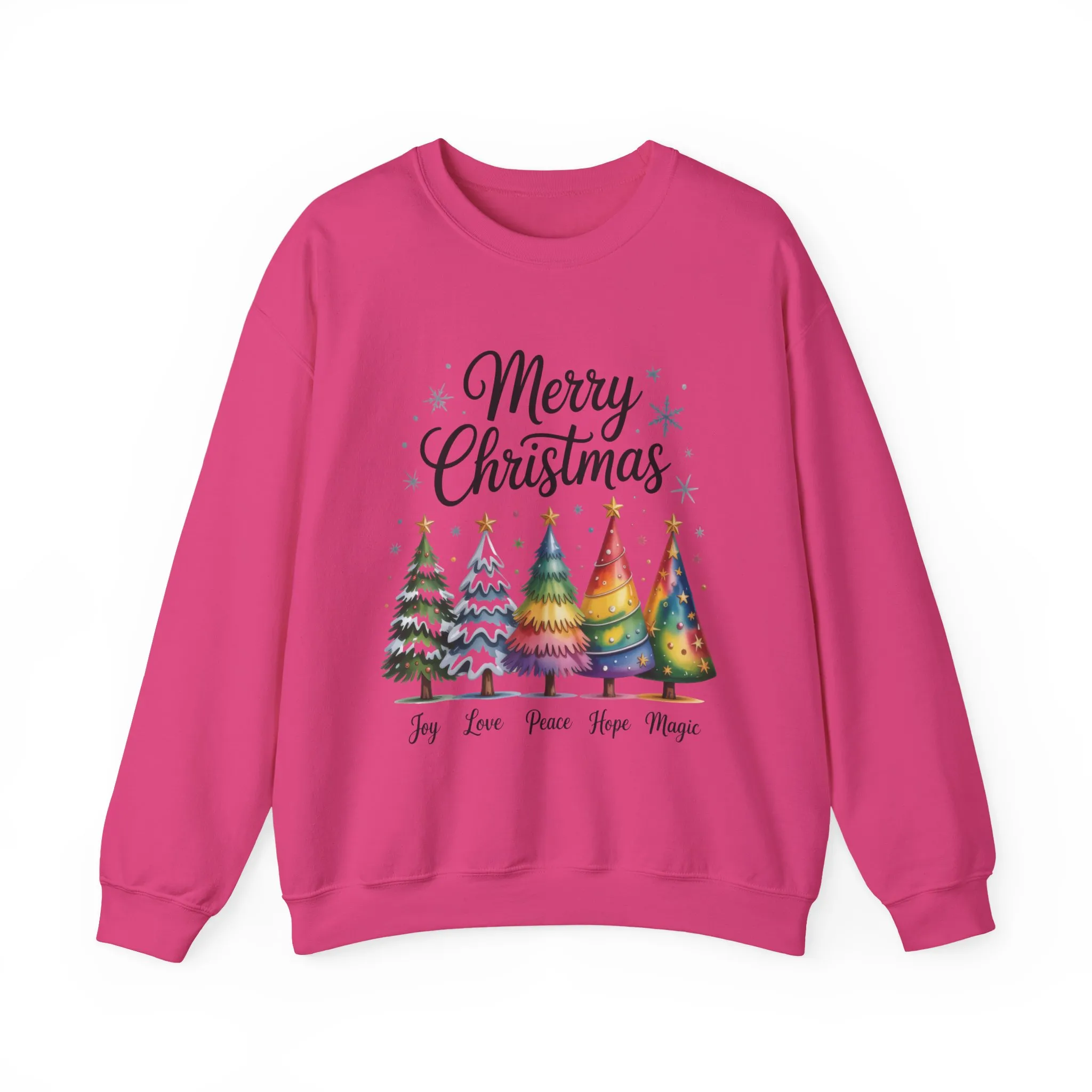 Merry Christmas Women's Sweatshirt, Joy Love Peace Hope Magic Pullover, Women's Heavy Blend™ Crewneck Sweatshirt - Image 19