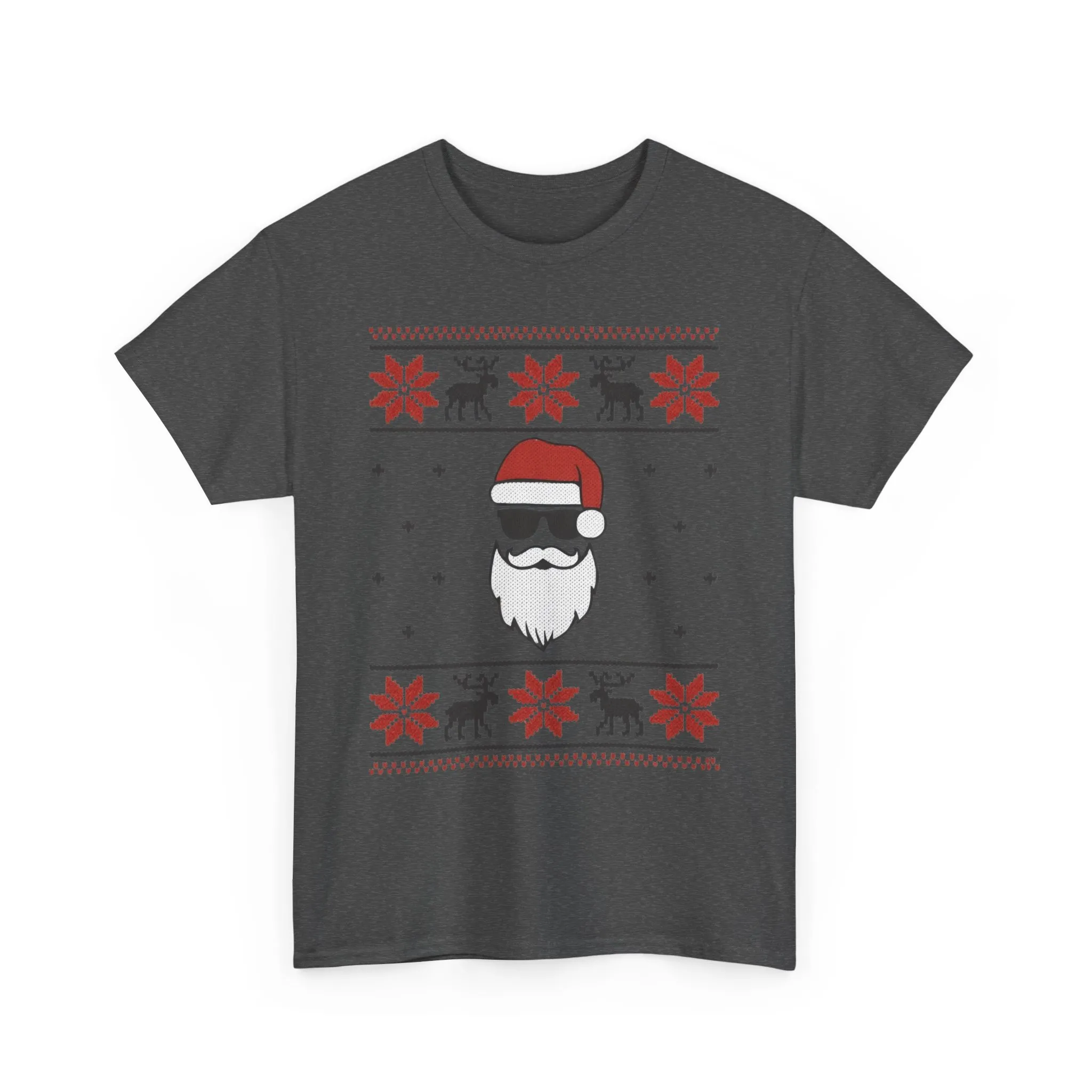 Cool Santa Men's T-Shirt, Funny Christmas Tee, Retro Knit Pattern Holiday Shirt - Image 13