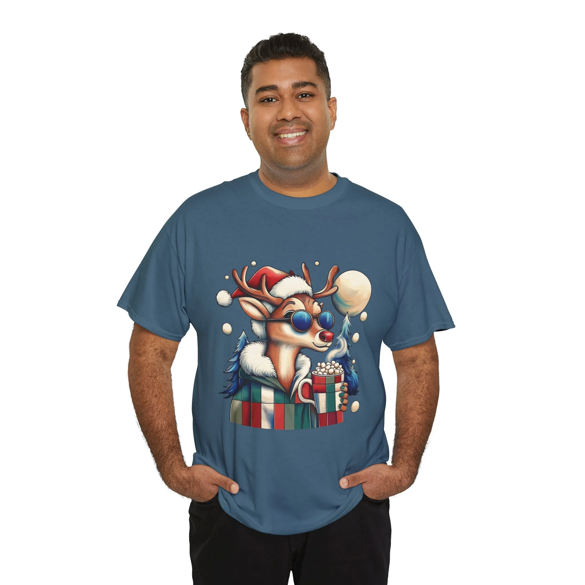 Cool Reindeer Christmas T-Shirt, Funny Holiday Shirt for Men - Image 15