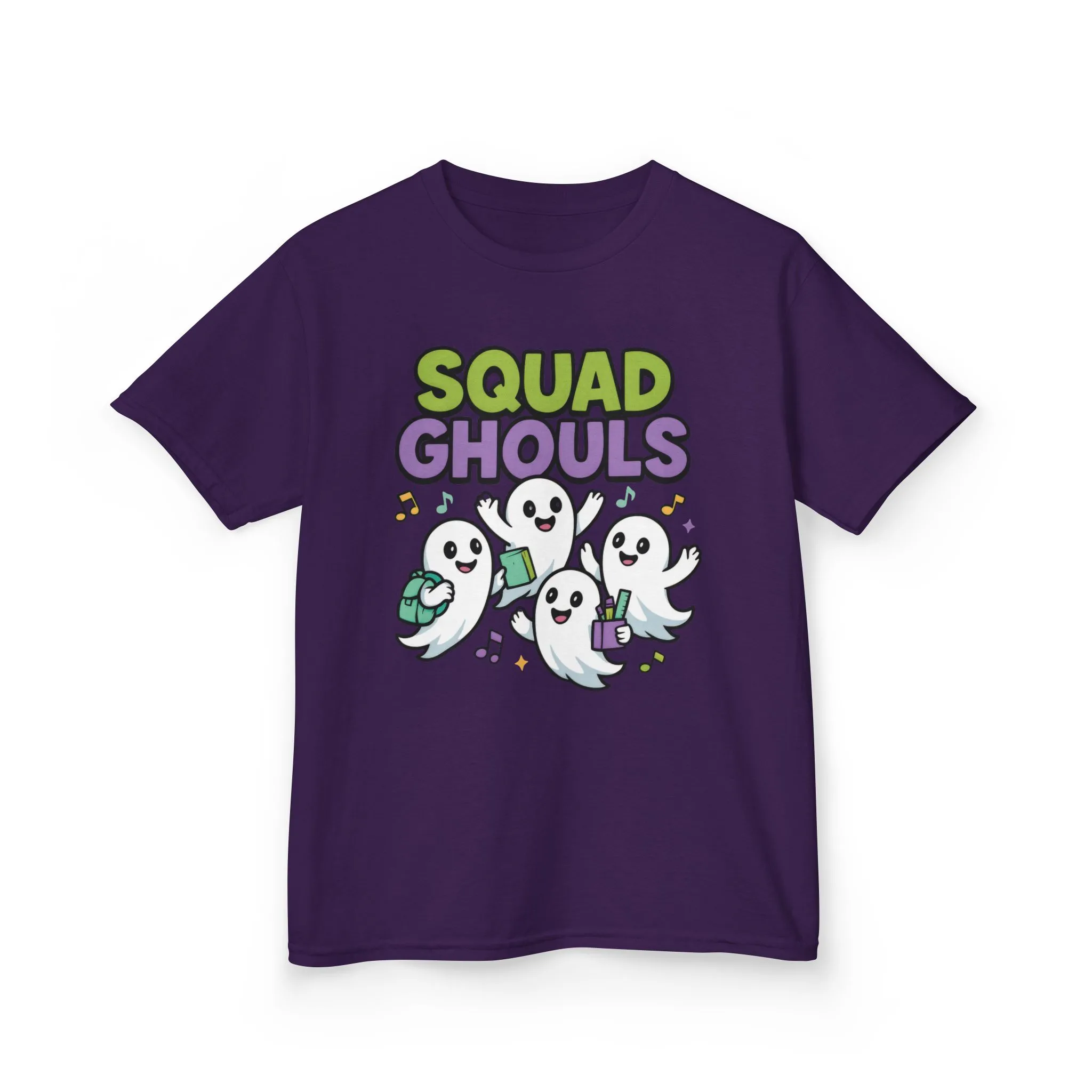 Kids Squad Ghouls T-Shirt, Cute Ghost Friends School Shirt, Halloween Back to School Tee for Boys & Girls - Image 19