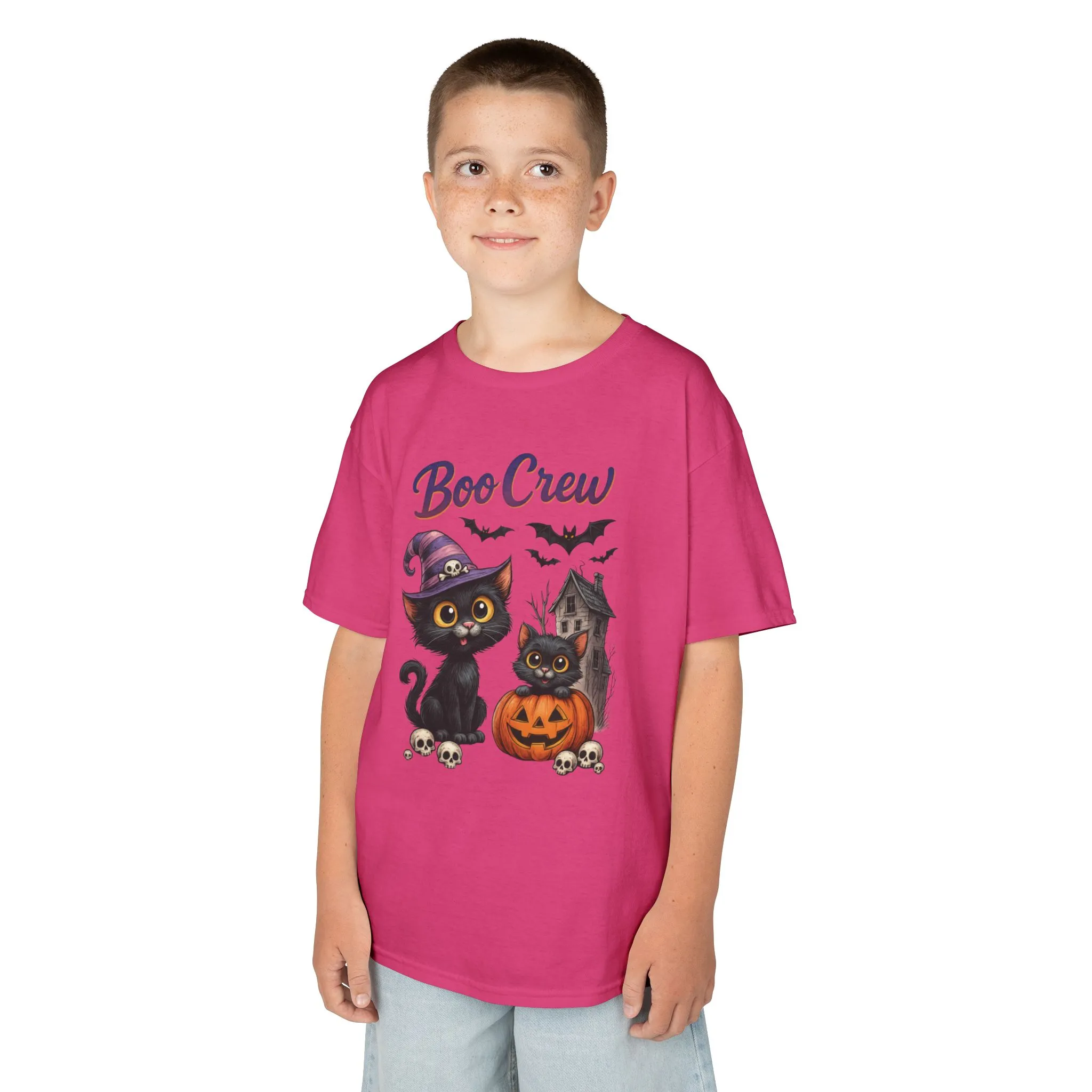Boo Crew Kids Halloween T-Shirt, Cute Black Cats Pumpkin Design, Fun Spooky Shirt for Girls Boys - Image 24