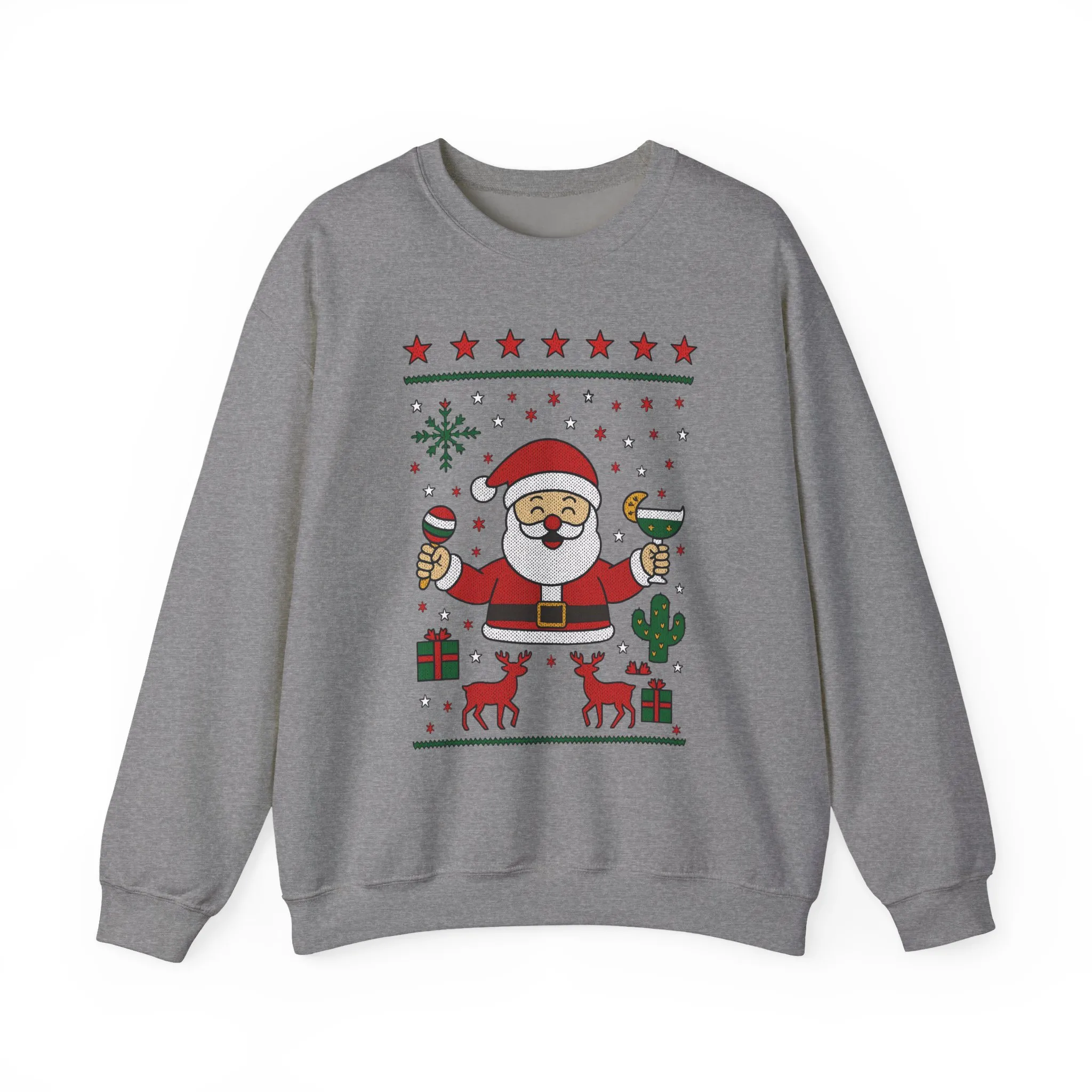 Funny Santa Women's Christmas Sweatshirt, Holiday Party Pullover - Image 2