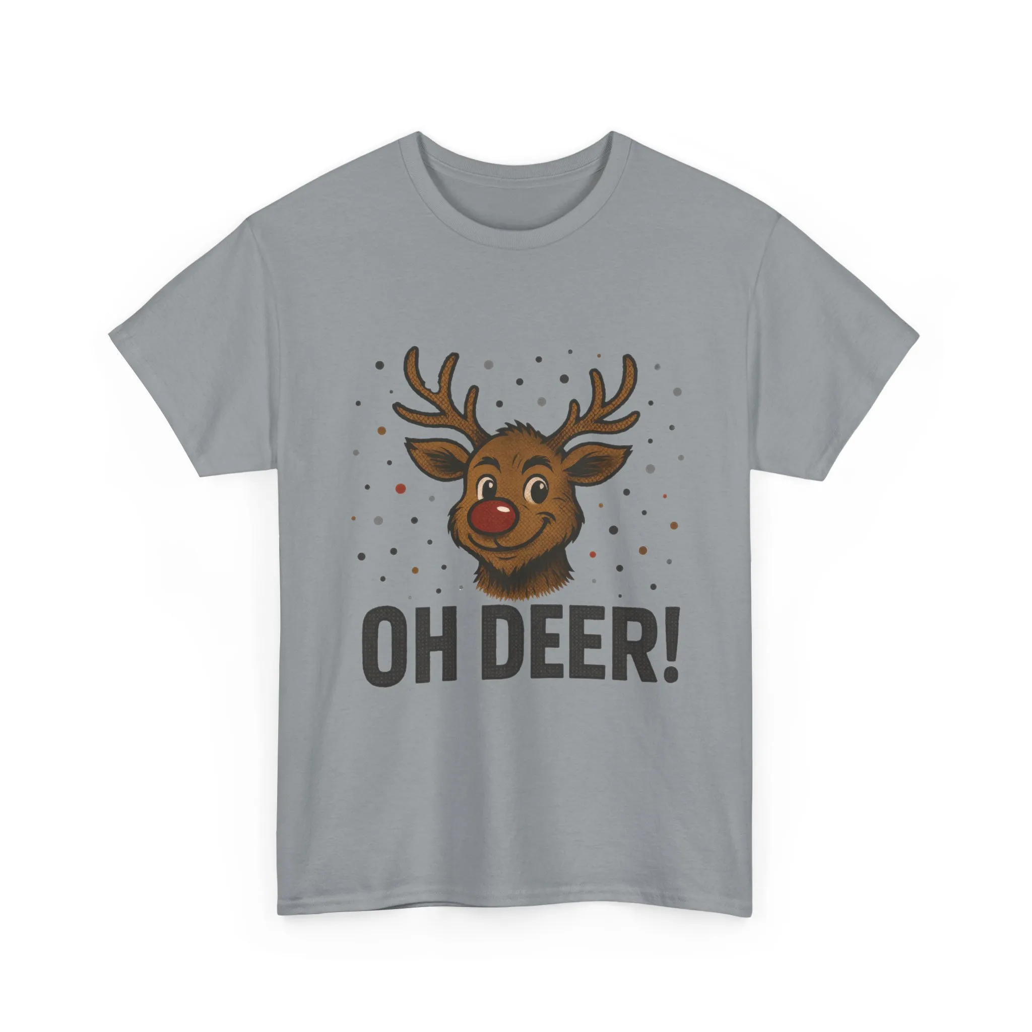 Men's Oh Deer Funny Christmas T-Shirt, Reindeer Holiday Graphic Tee - Image 7