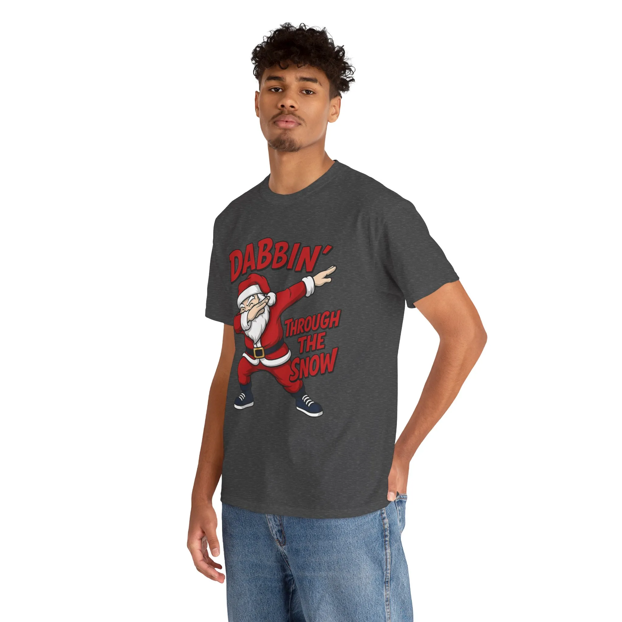 Dabbin Through The Snow Santa Men's Christmas T-Shirt, Funny Holiday Tee - Image 19