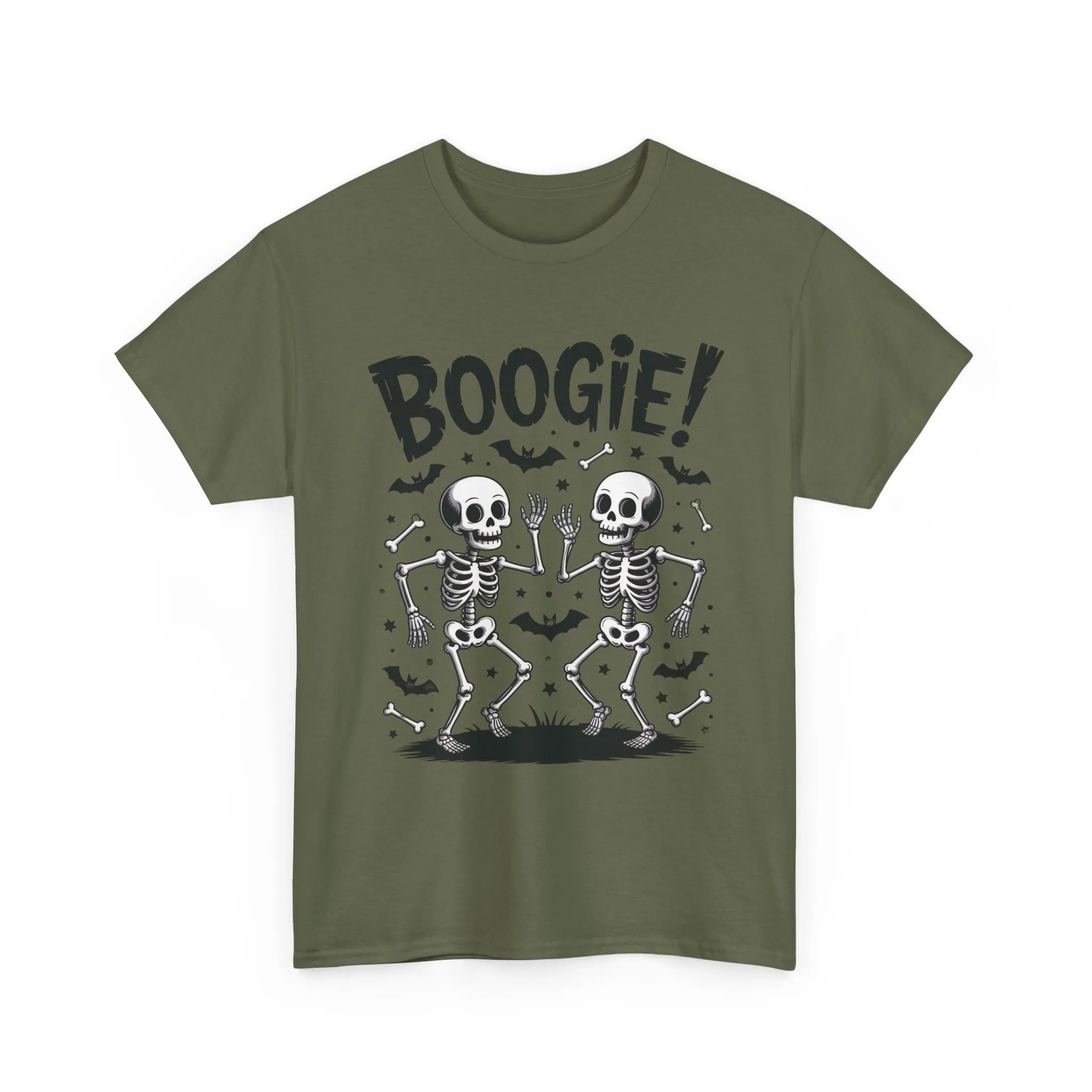 BOOGIE! Dancing Skeleton Halloween Mens's T-Shirt, Funny Spooky Graphic Tee for Men, Men'sHeavy Cotton Tee - Image 4