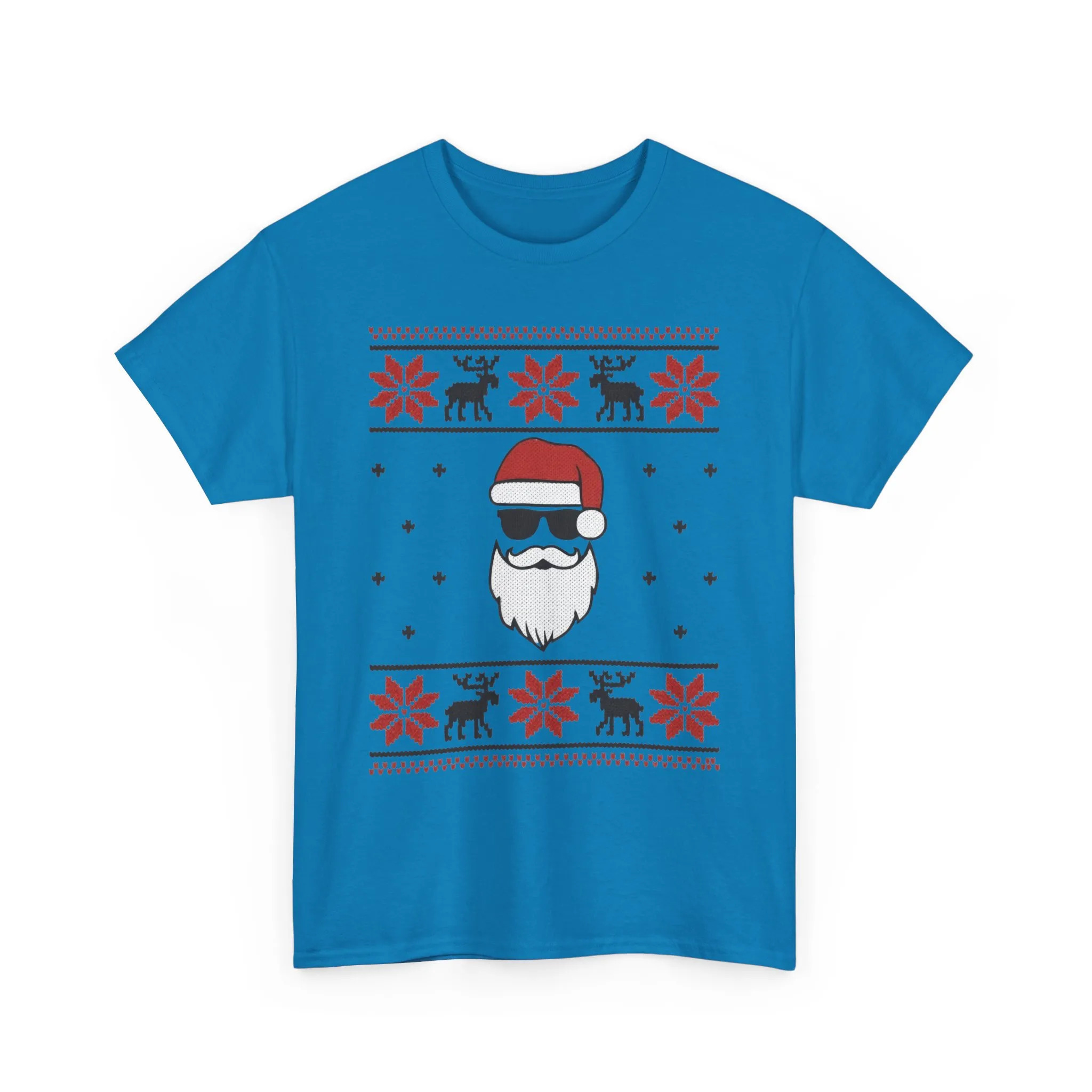Cool Santa Men's T-Shirt, Funny Christmas Tee, Retro Knit Pattern Holiday Shirt - Image 19