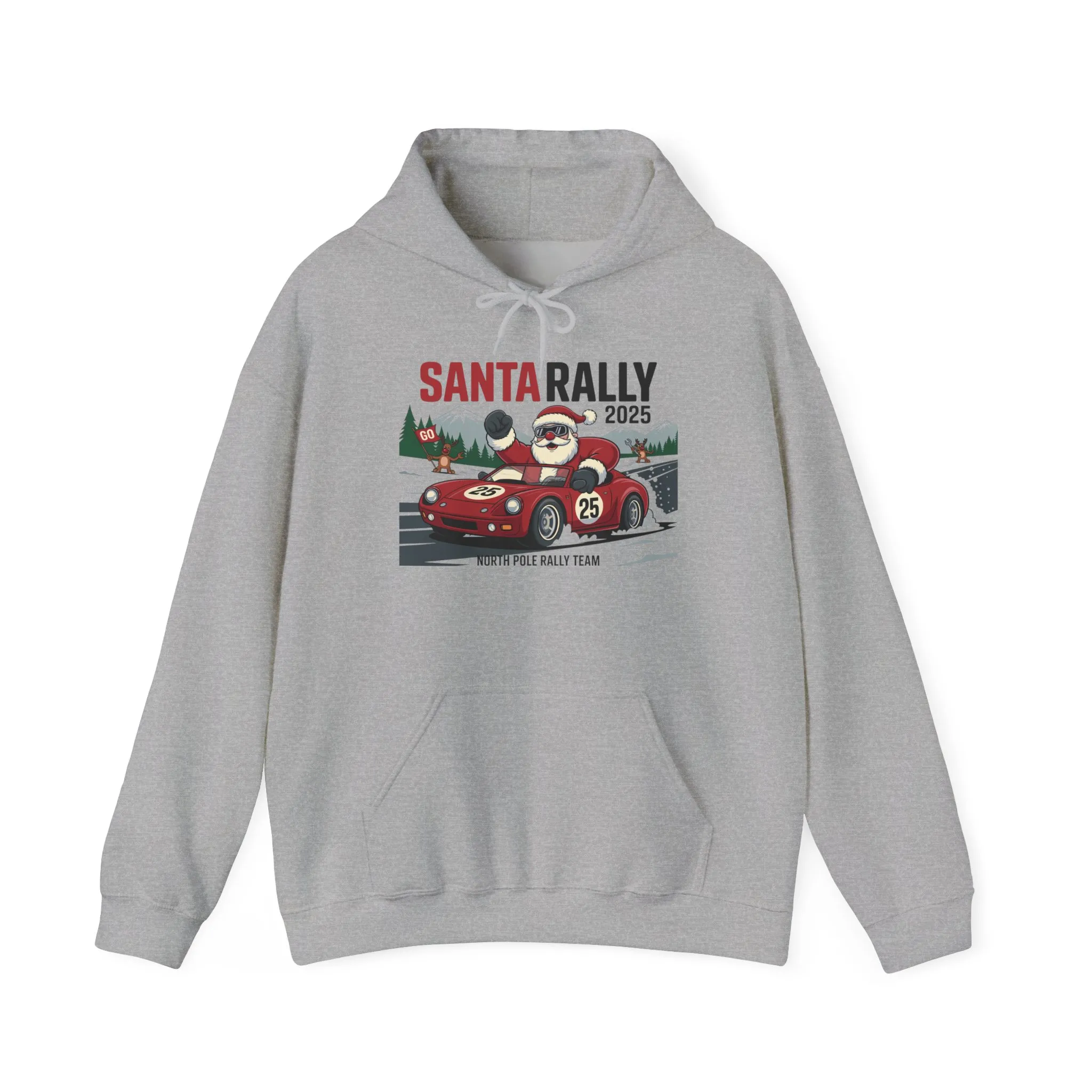 Santa Rally 2025 Christmas Sweatshirt, Funny Santa Racing Hoodie for Men, North Pole Rally Team Holiday Jumper - Image 13