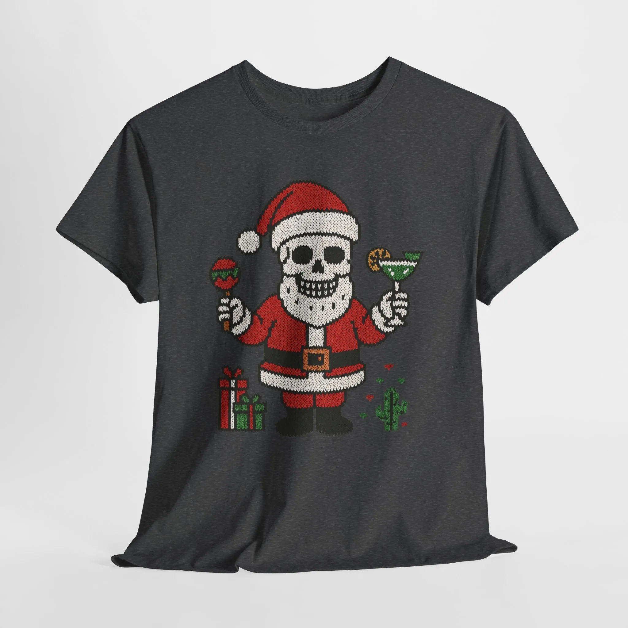 Funny Santa Skull Christmas Men's Shirt, Holiday Margarita Tee for Men - Image 13