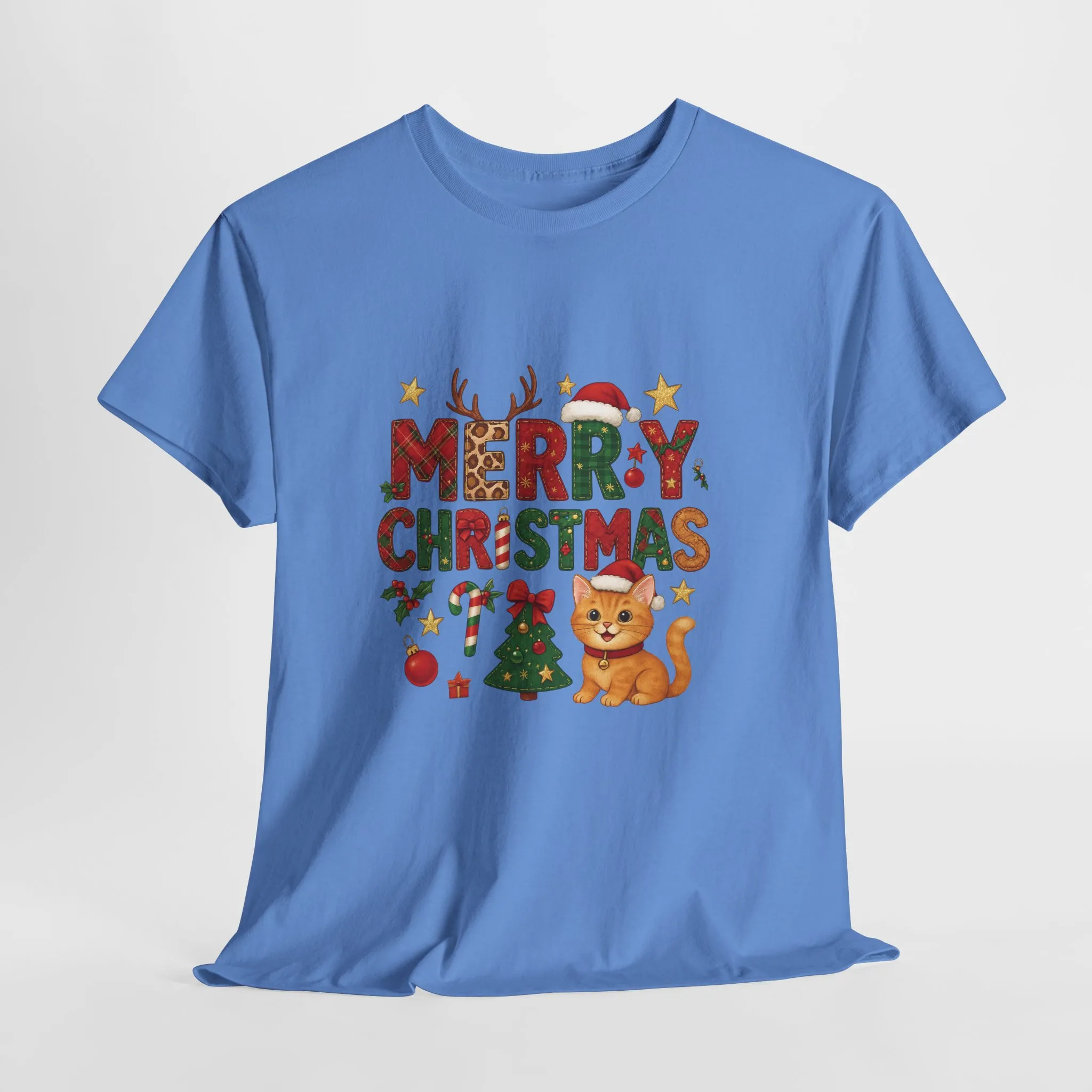 Merry Christmas Cat Shirt, Cute Holiday Cat Lovers Tee for Women - Image 10