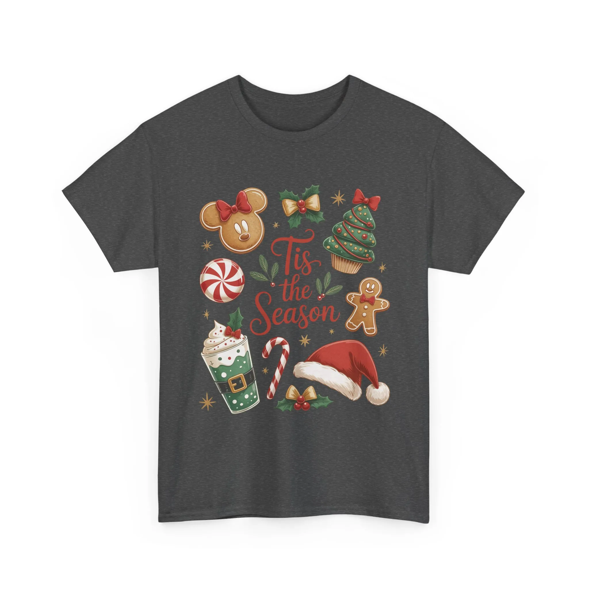 Women's Tis the Season Christmas Shirt, Cute Holiday Cookie - Coffee Tee, Women's Heavy Cotton Tee - Image 7