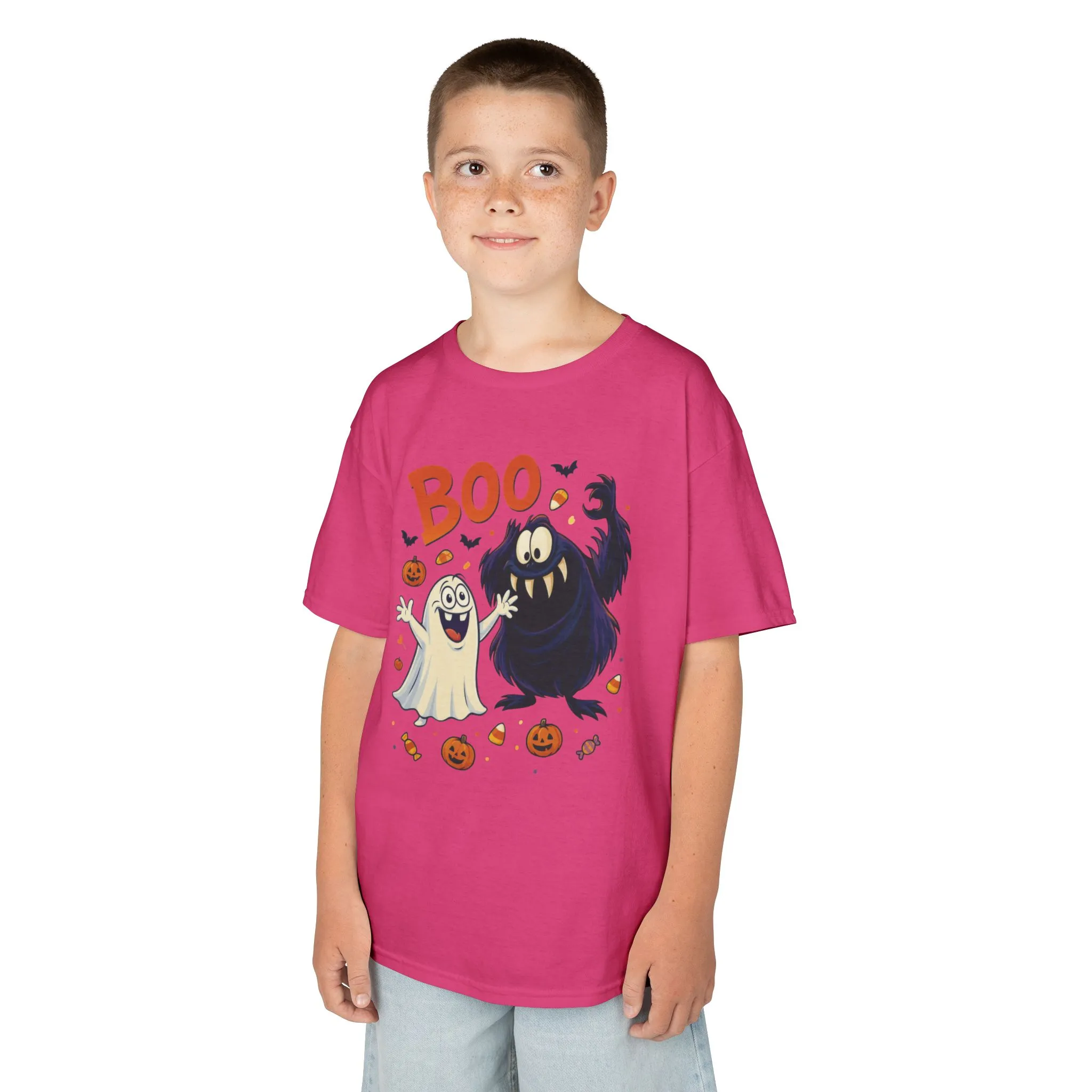 Kids Halloween T-Shirt BOO! Cute Ghost Monster Shirt, Funny Spooky Graphic Tee for Boys Girls, Halloween Costume Gift - Image 24
