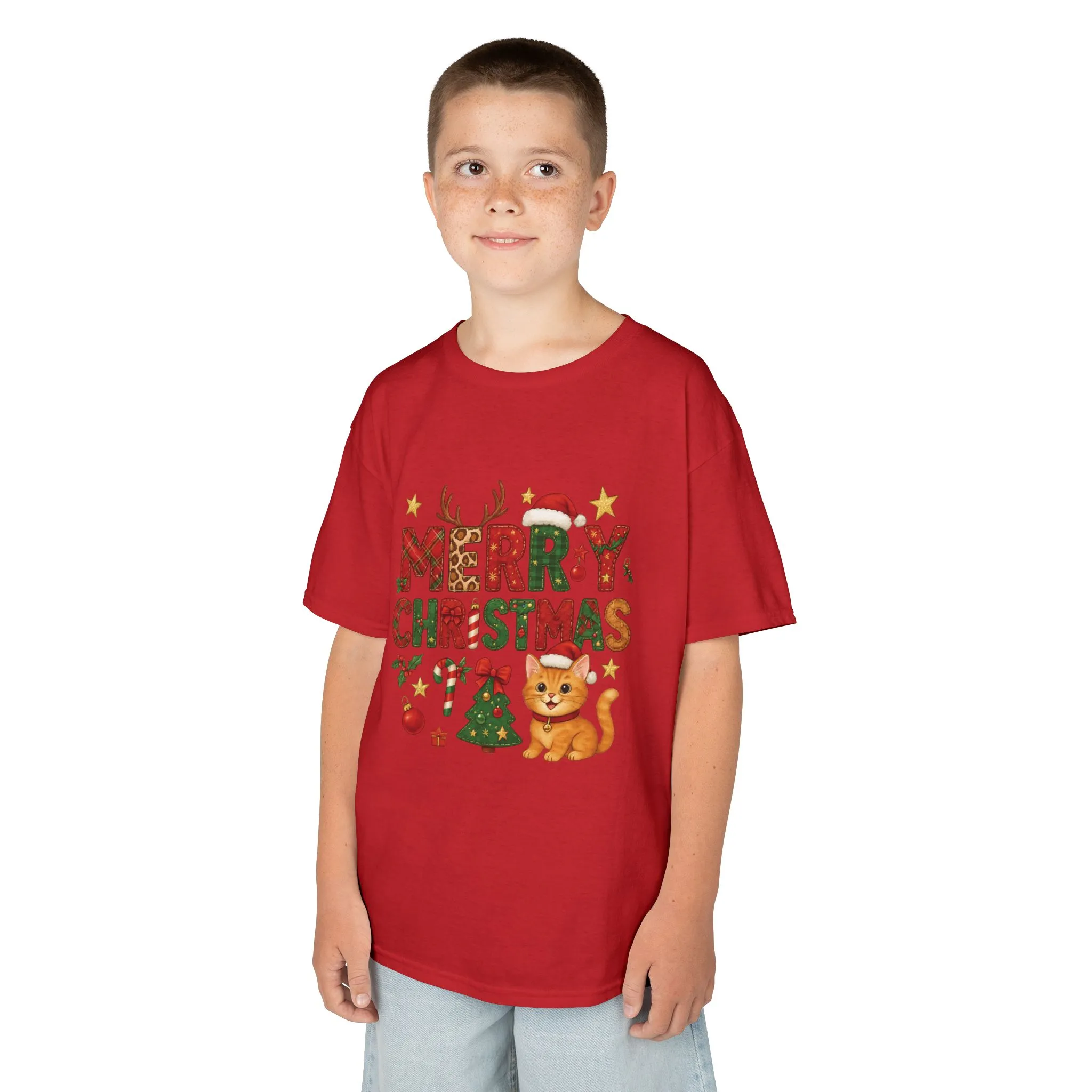 Merry Christmas Cat Shirt for Girls, Cute Holiday Kitten Tee - Image 24