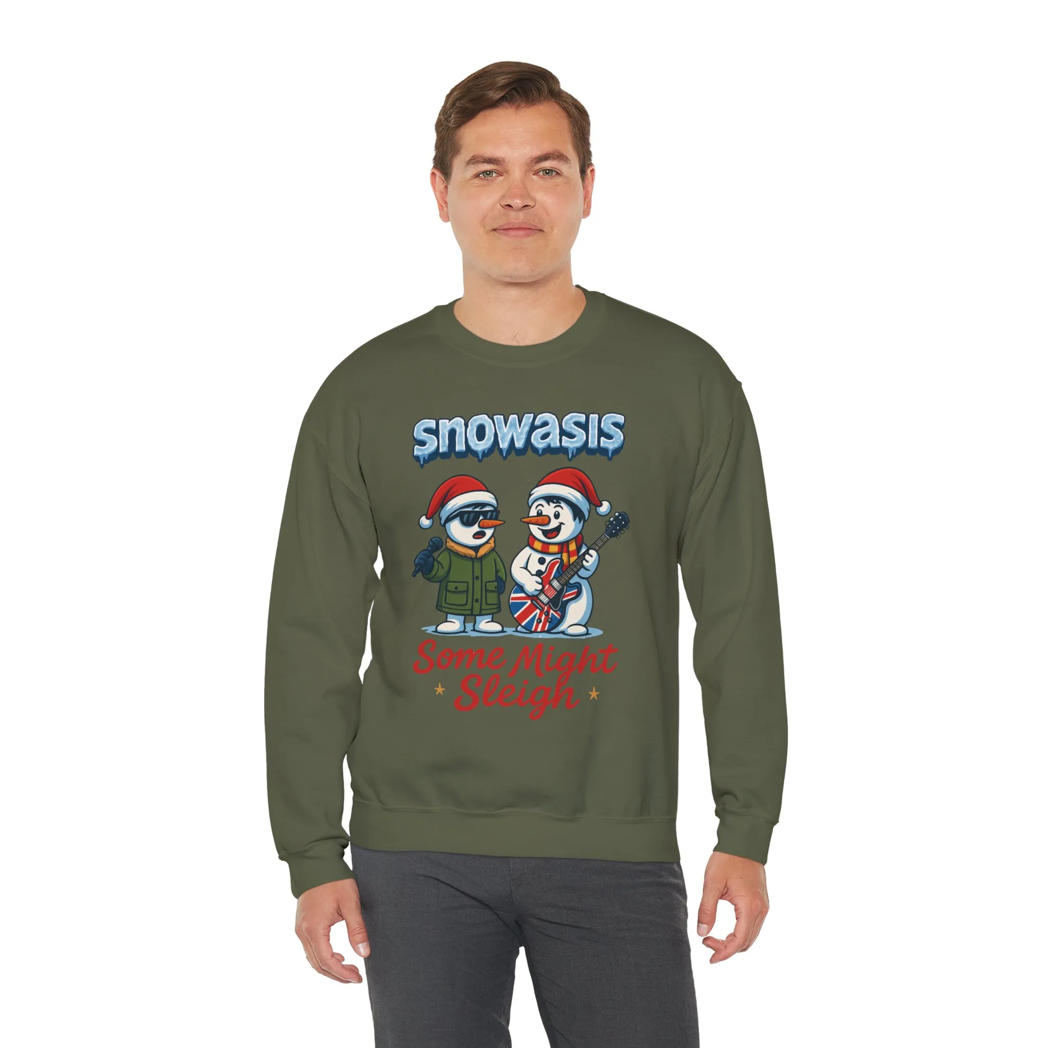 Snowasis Some Might Sleigh Men's Christmas Sweatshirt, Funny Rock Holiday Sweater - Image 15