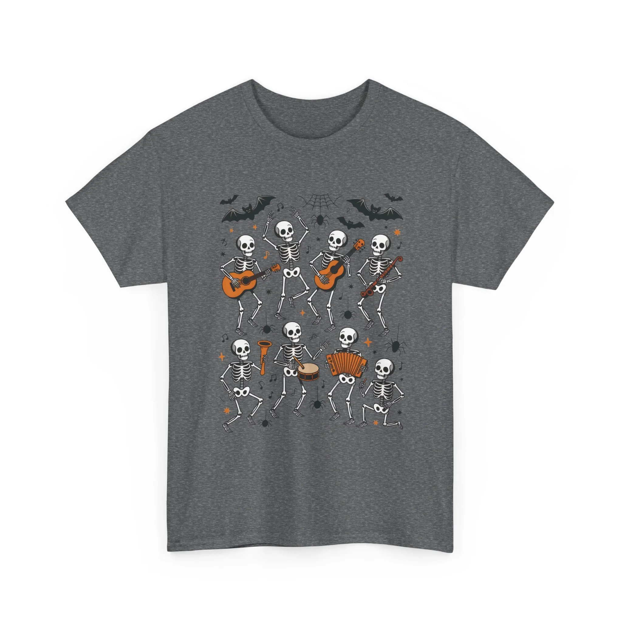 Dancing Skeleton Band Halloween T-Shirt for Men, Funny Spooky Music Tee, Rock and Roll Skeleton Shirt, Cool Halloween Party Outfit - Image 17