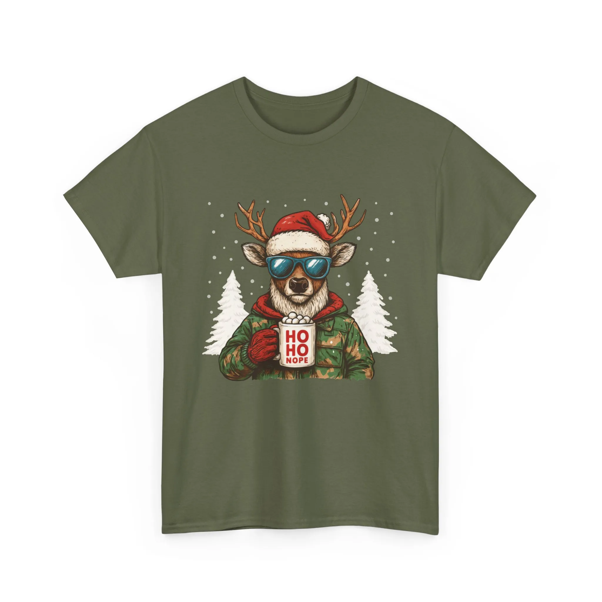 Men's HO HO NOPE Funny Christmas Sweatshirt, Cool Reindeer Pullover - Image 10