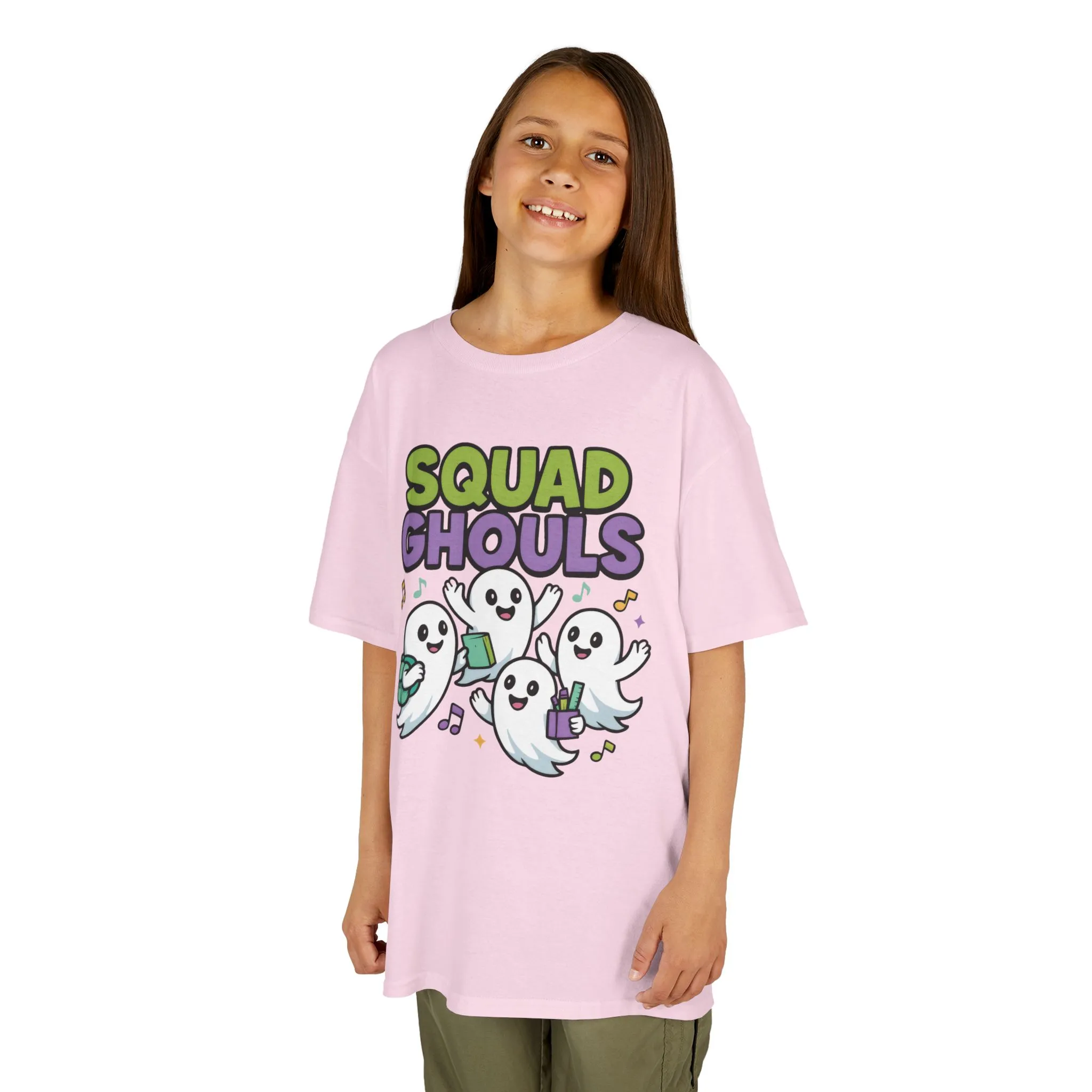 Kids Squad Ghouls T-Shirt, Cute Ghost Friends School Shirt, Halloween Back to School Tee for Boys & Girls - Image 23