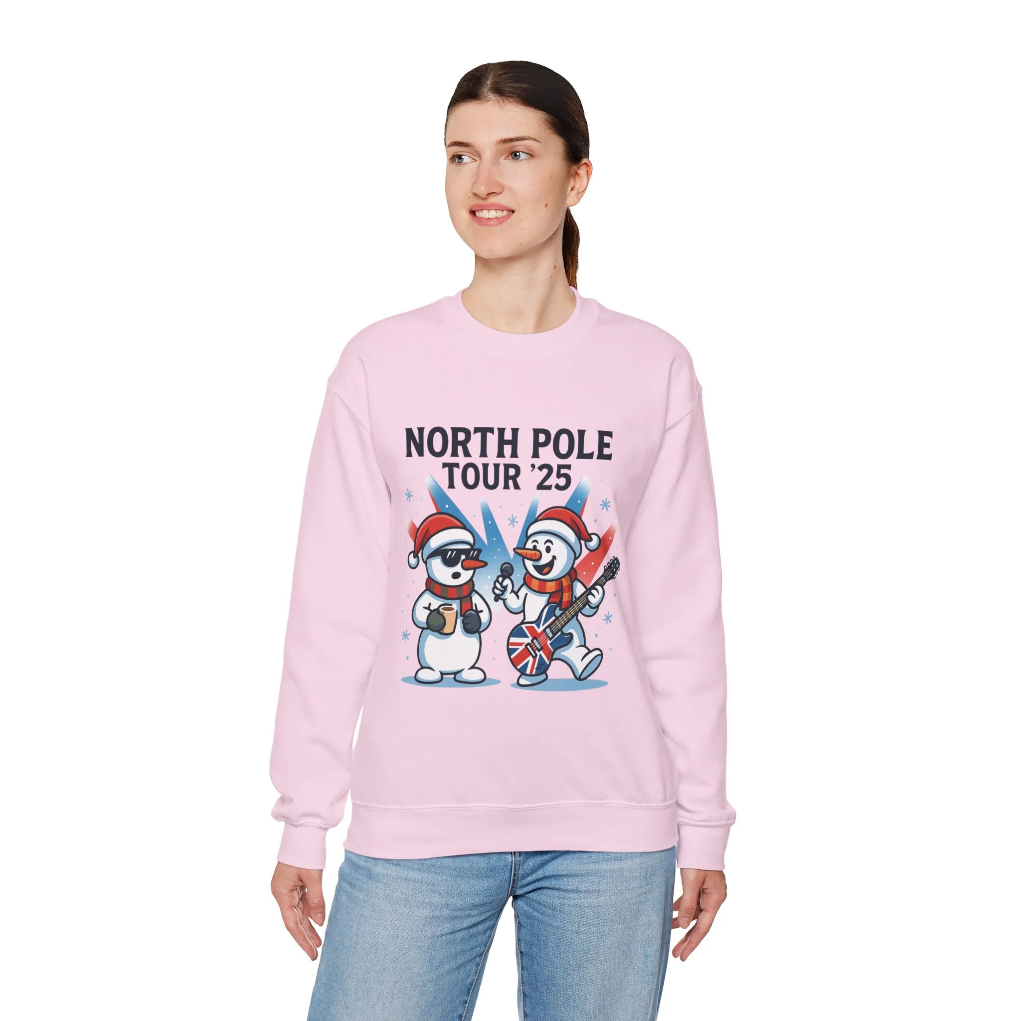 North Pole Tour 25 Women's Christmas Sweatshirt, Funny Rock Holiday Jumper - Image 21