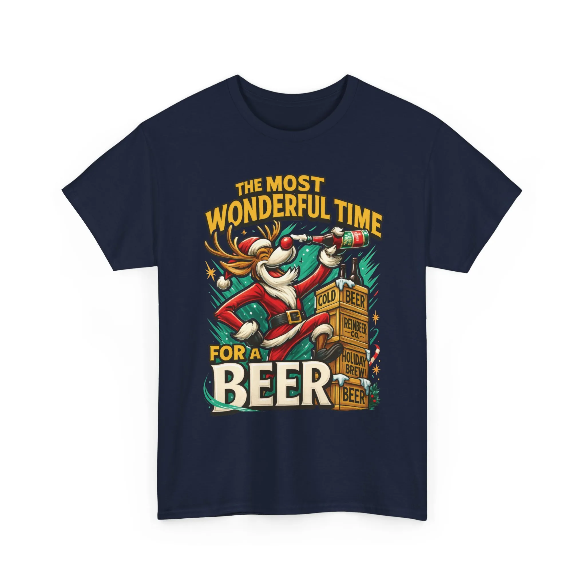 Funny Christmas Beer T-Shirt for Men, The Most Wonderful Time for a Beer - Image 22