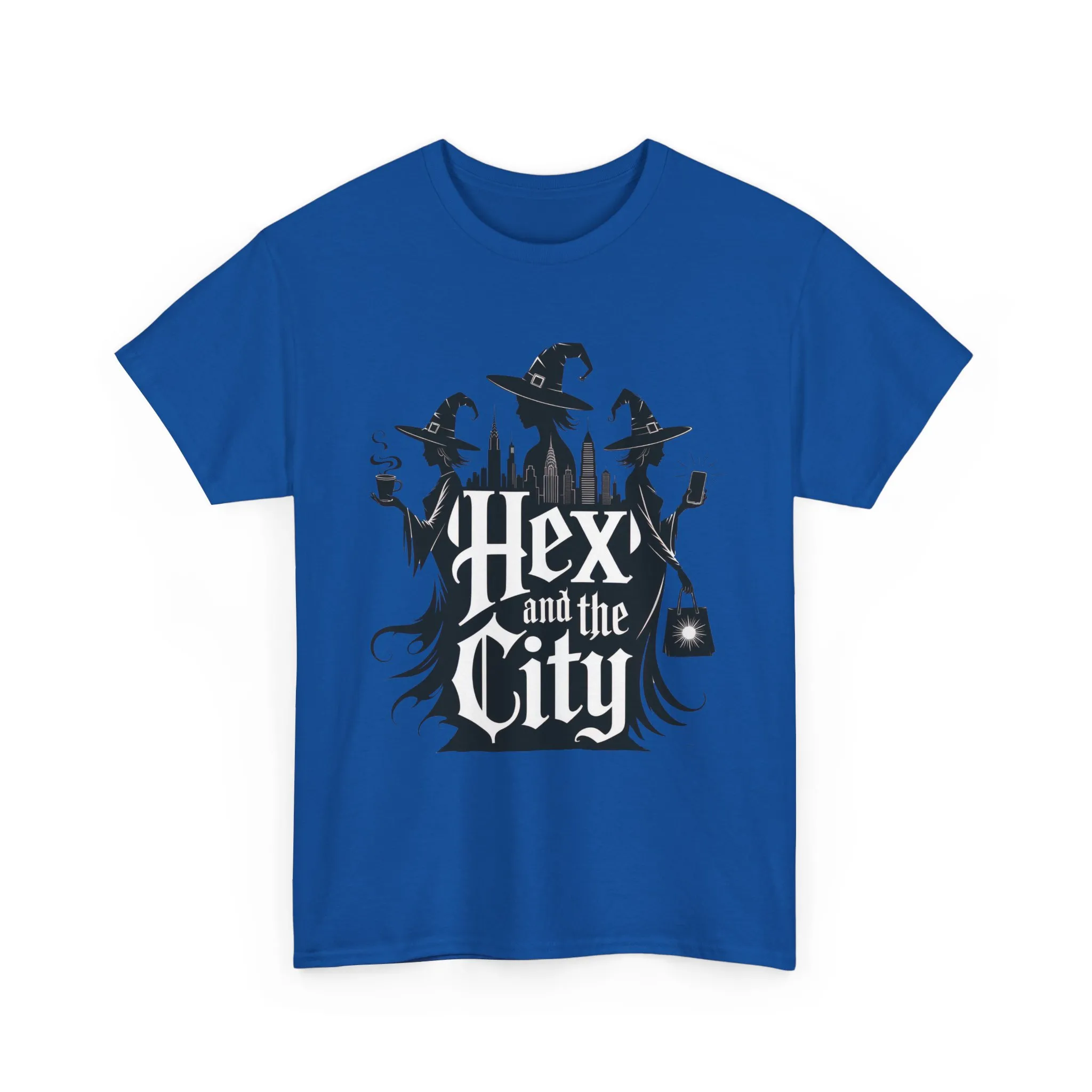 Women's Hex and the City Witch Shirt, Gothic Witches New York Skyline Halloween T-Shirt for Women - Image 13
