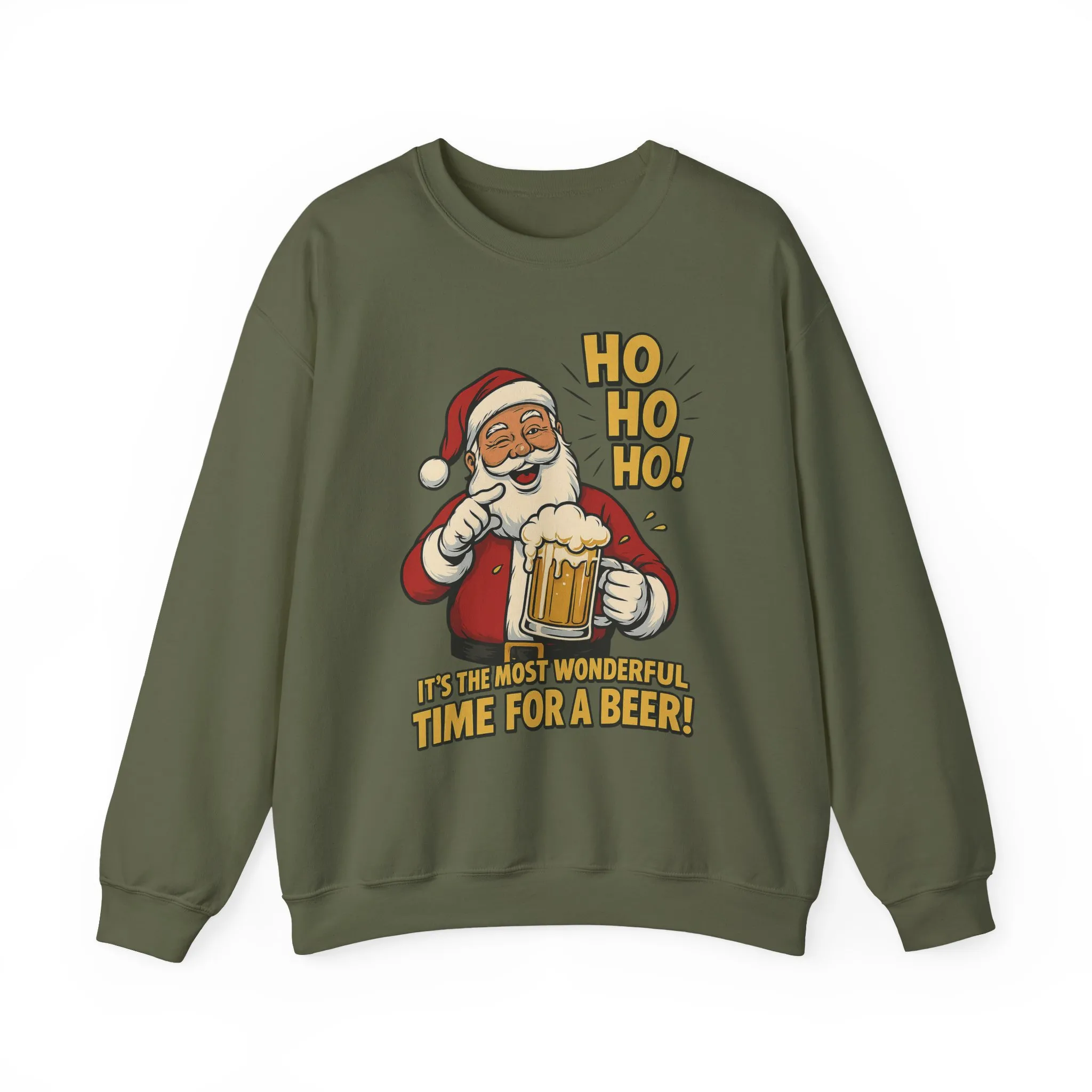 Funny Santa Beer Christmas Sweatshirt, Men's Holiday Pullover, Men's Heavy Blend™ Crewneck Sweatshirt - Image 10