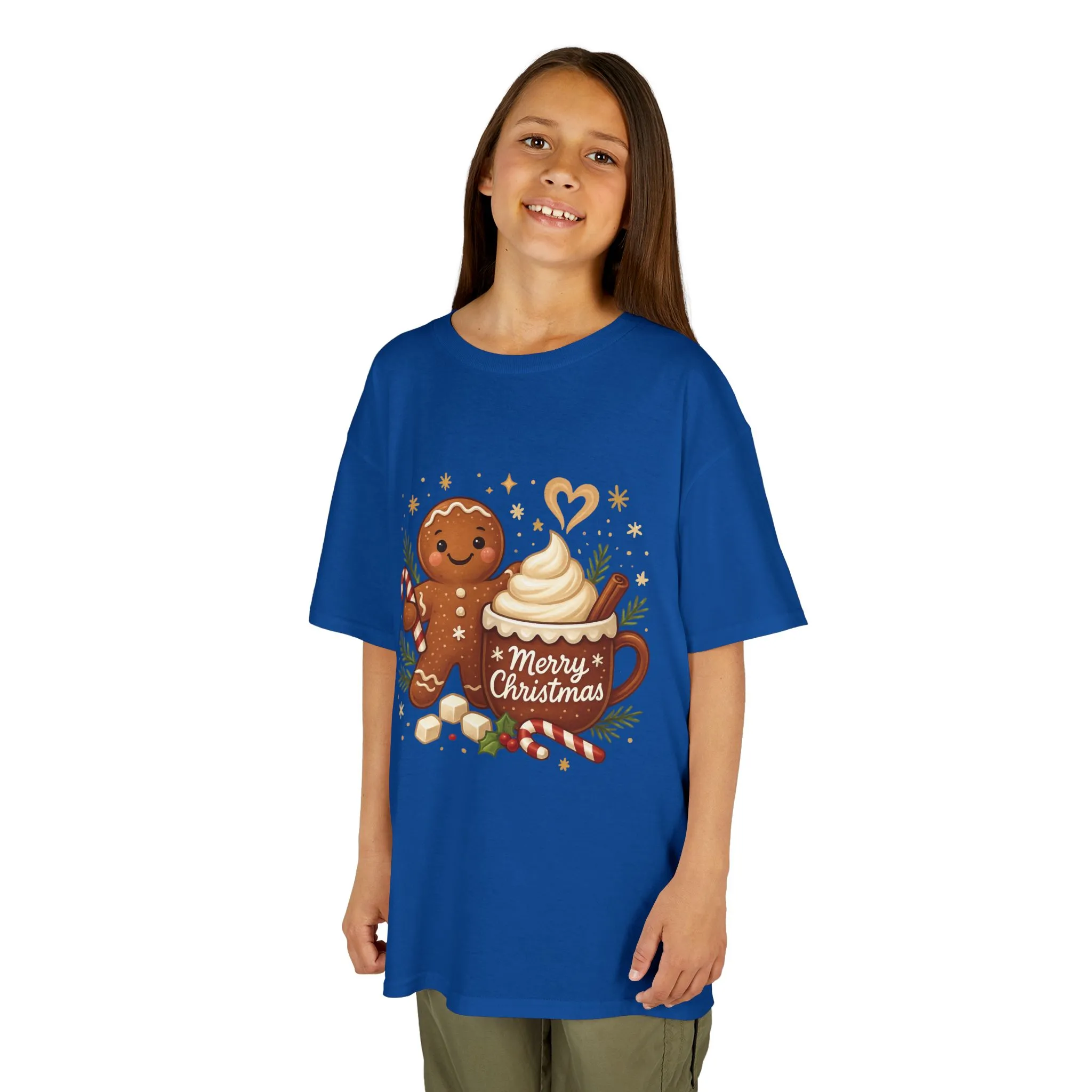 Gingerbread - Hot Cocoa Christmas Shirt for Kids, Cute Holiday Girls Tee, Kids Heavy Cotton™ Tee - Image 12