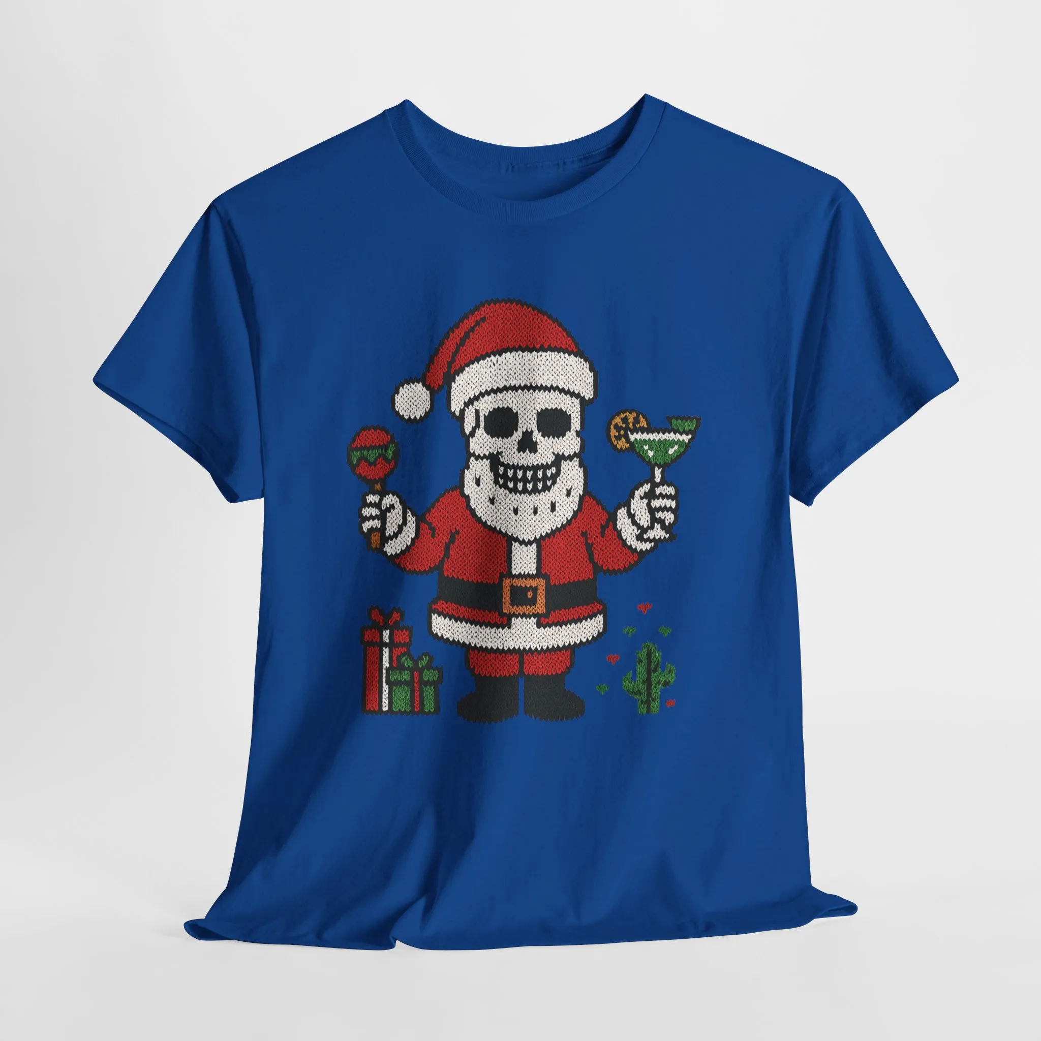 Funny Santa Skull Christmas Men's Shirt, Holiday Margarita Tee for Men - Image 22