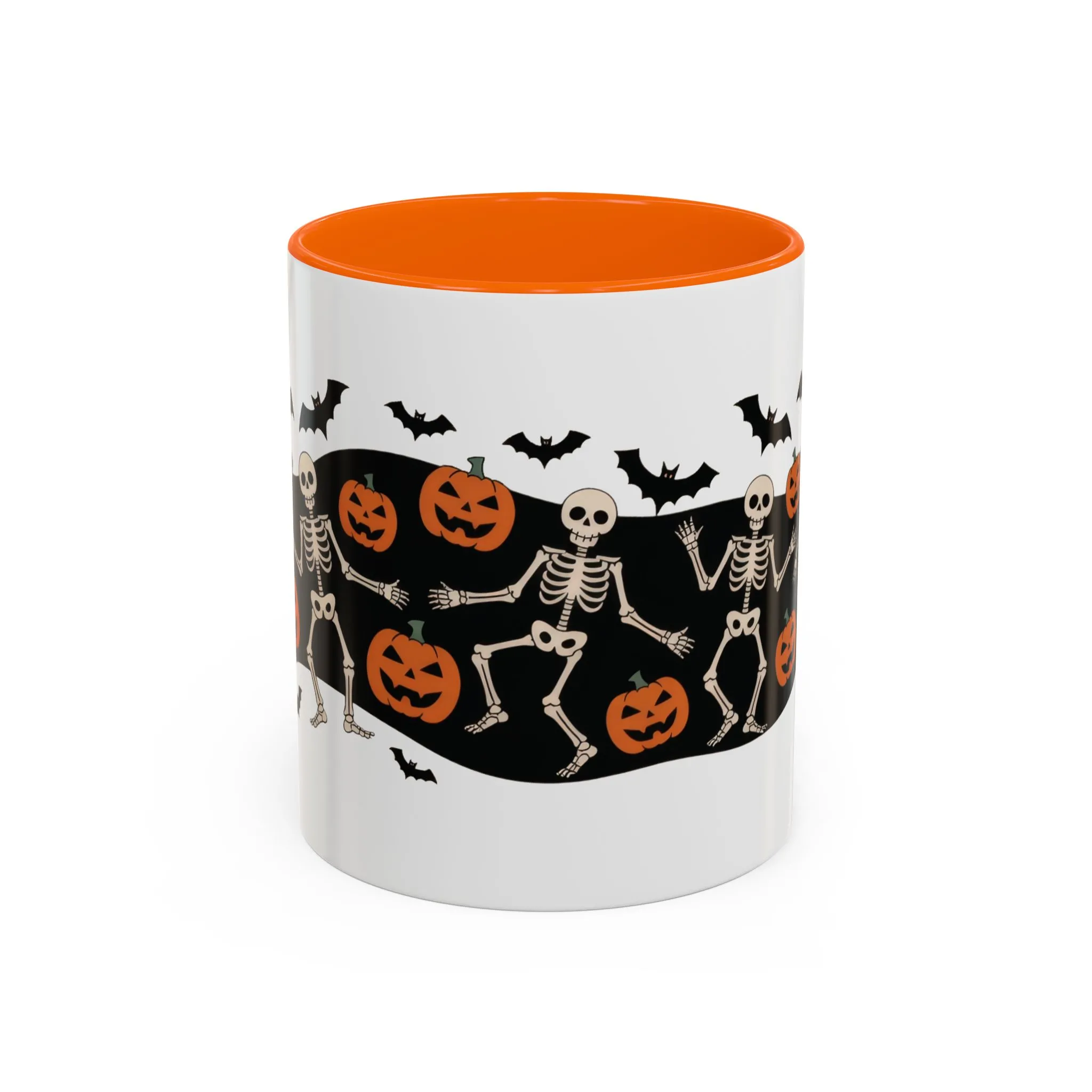 Dancing Skeletons Halloween Mug, Funny Spooky Pumpkin Coffee Cup, Cute Skeleton Dance Mug, Festive Fall Gift, Accent Coffee Mug (11, 15oz) - Image 2