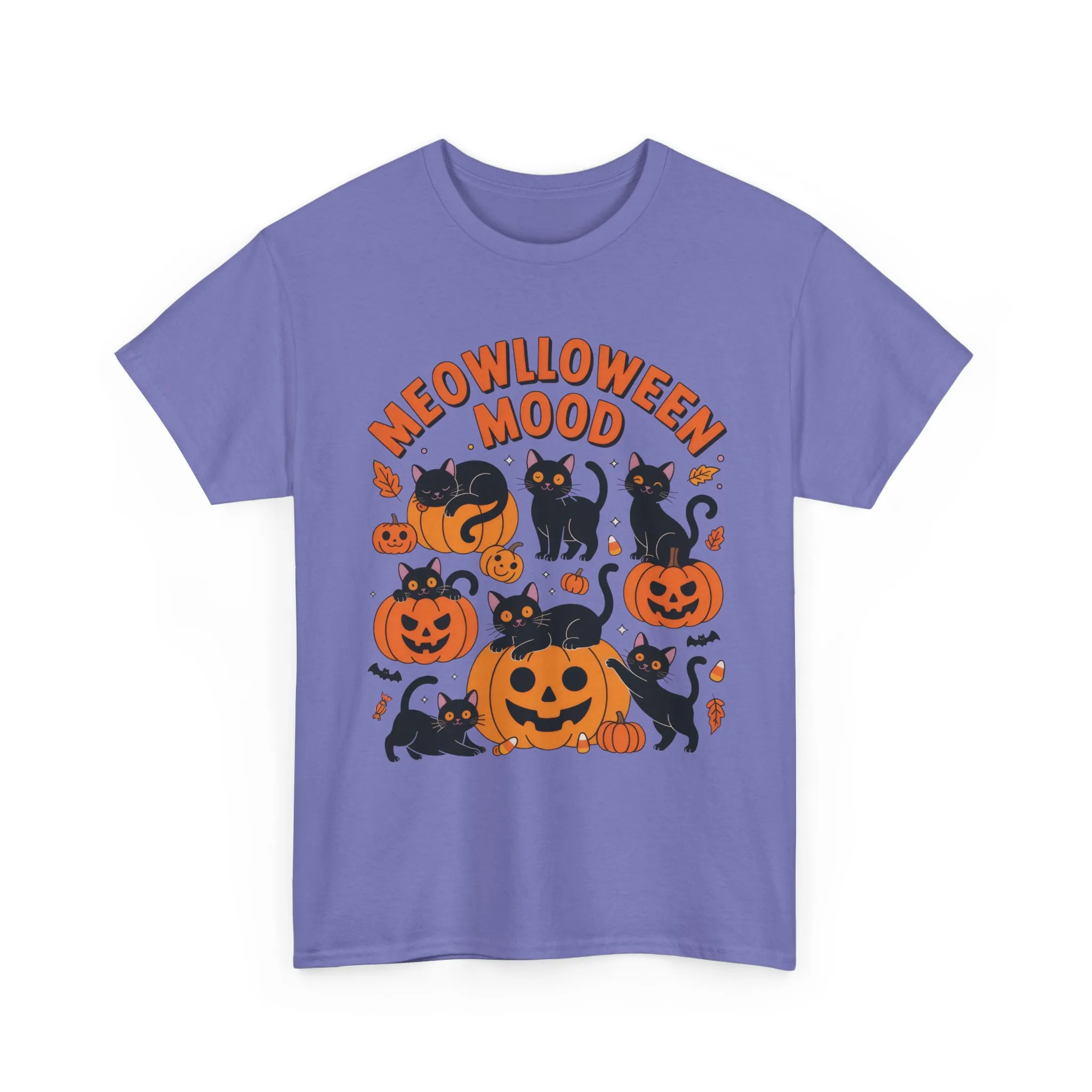 Meowlloween Mood Cat Shirt for Women, Cute Black Cat and Pumpkin Halloween Tee, Cozy Fall Kawaii Spooky Graphic Top, Cat Lover Gift - Image 19