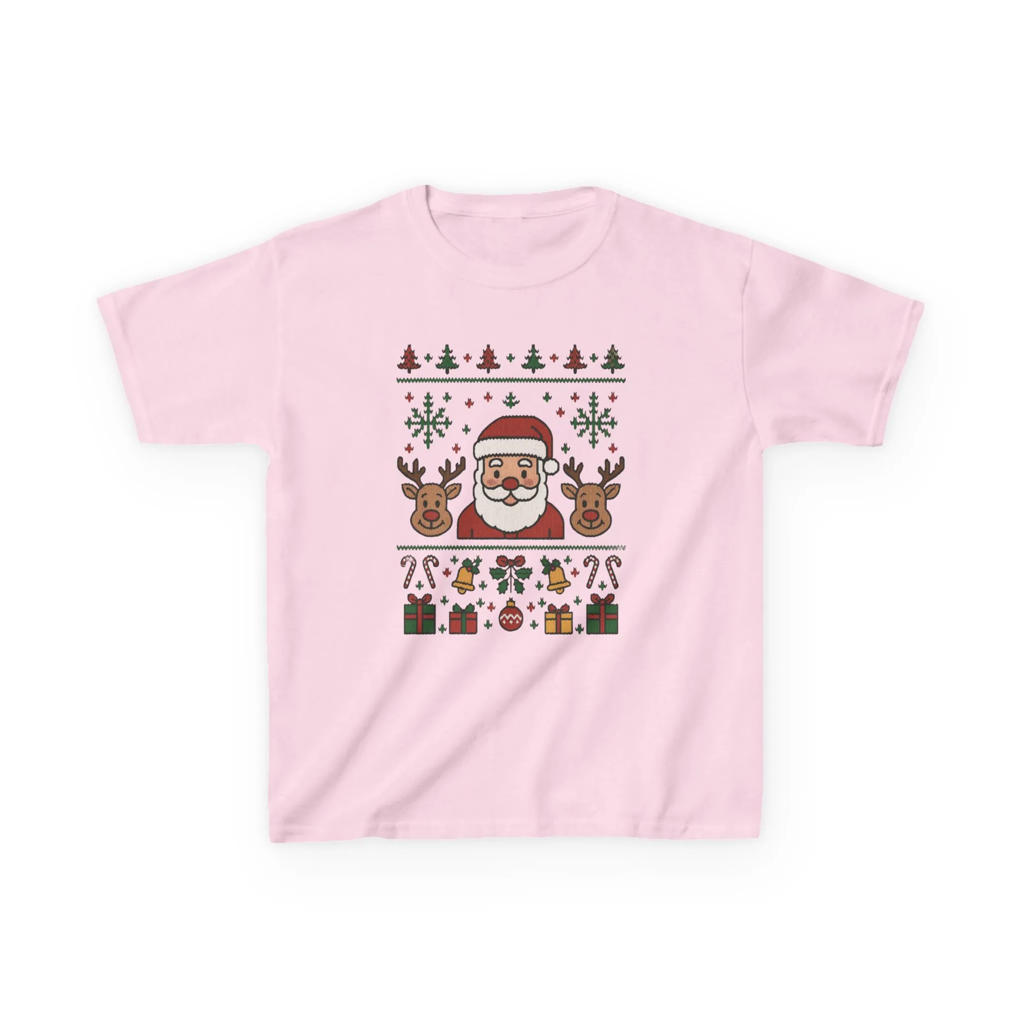 Santa - Reindeer Christmas Shirt for Kids, Cute Holiday Tee, Kids Heavy Cotton™ Tee - Image 22