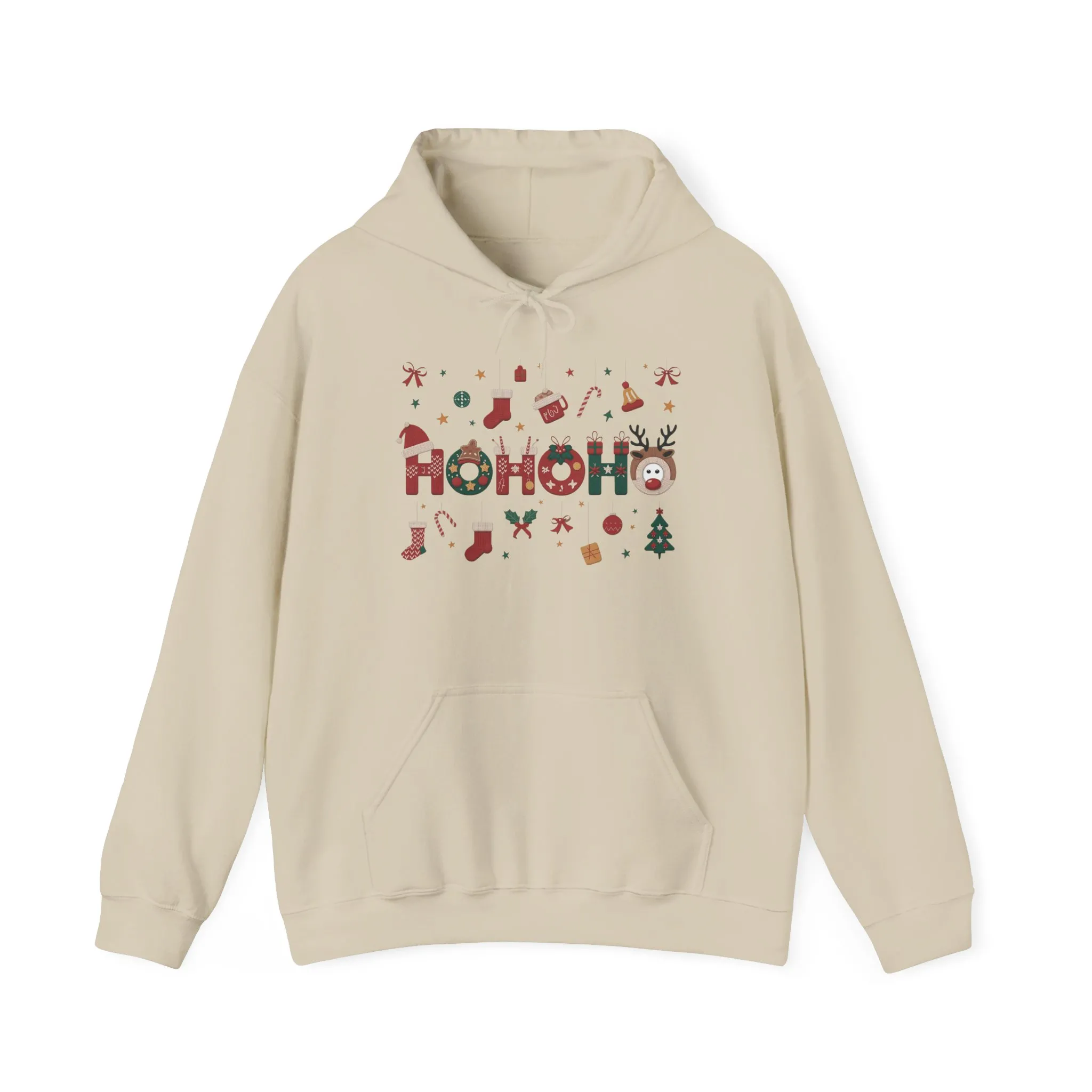 Matching Ho Ho Ho Christmas Sweatshirts, Mom and Daughter Holiday Hoodie Set, Cute Gingerbread - Reindeer Design, Family Christmas Outfits - Image 13