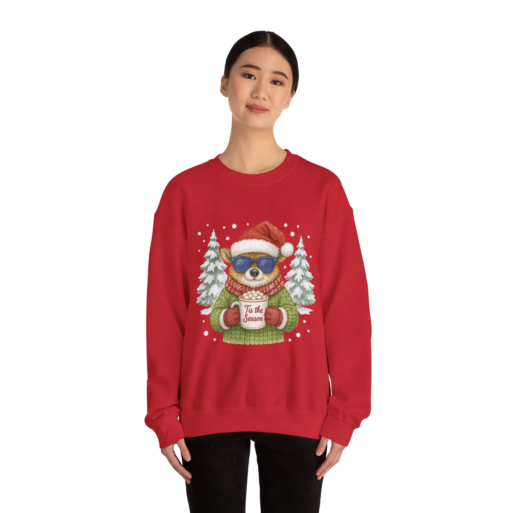 Women's Tis the Season Christmas Sweatshirt, Festive Reindeer Pullover - Image 23