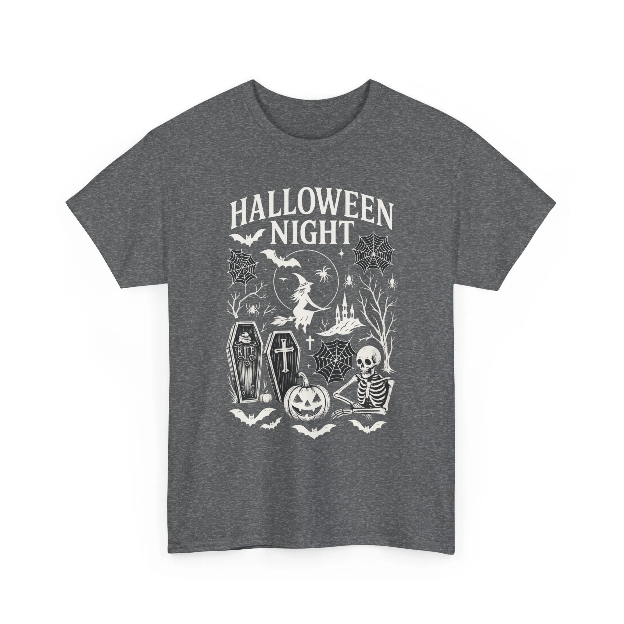 Halloween Night Women's T-Shirt, Gothic Witch Skeleton Pumpkin Tee, Spooky Scary Shirt for Halloween Party - Image 7