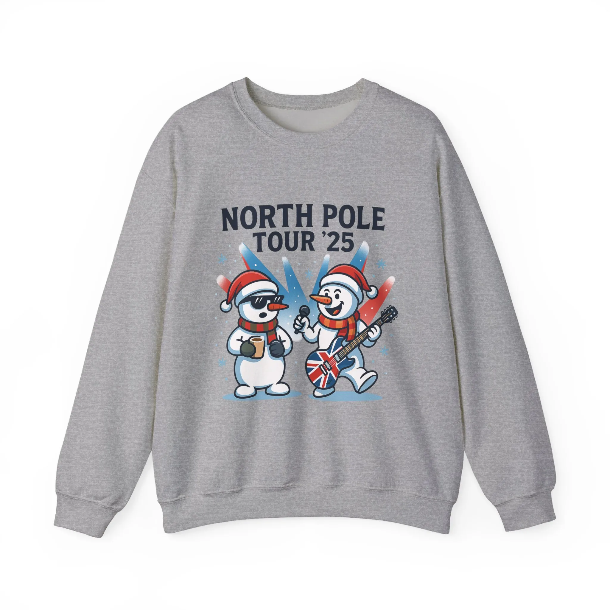 North Pole Tour 25 Men's Christmas Sweatshirt, Funny Rock Band Holiday Jumper - Image 7
