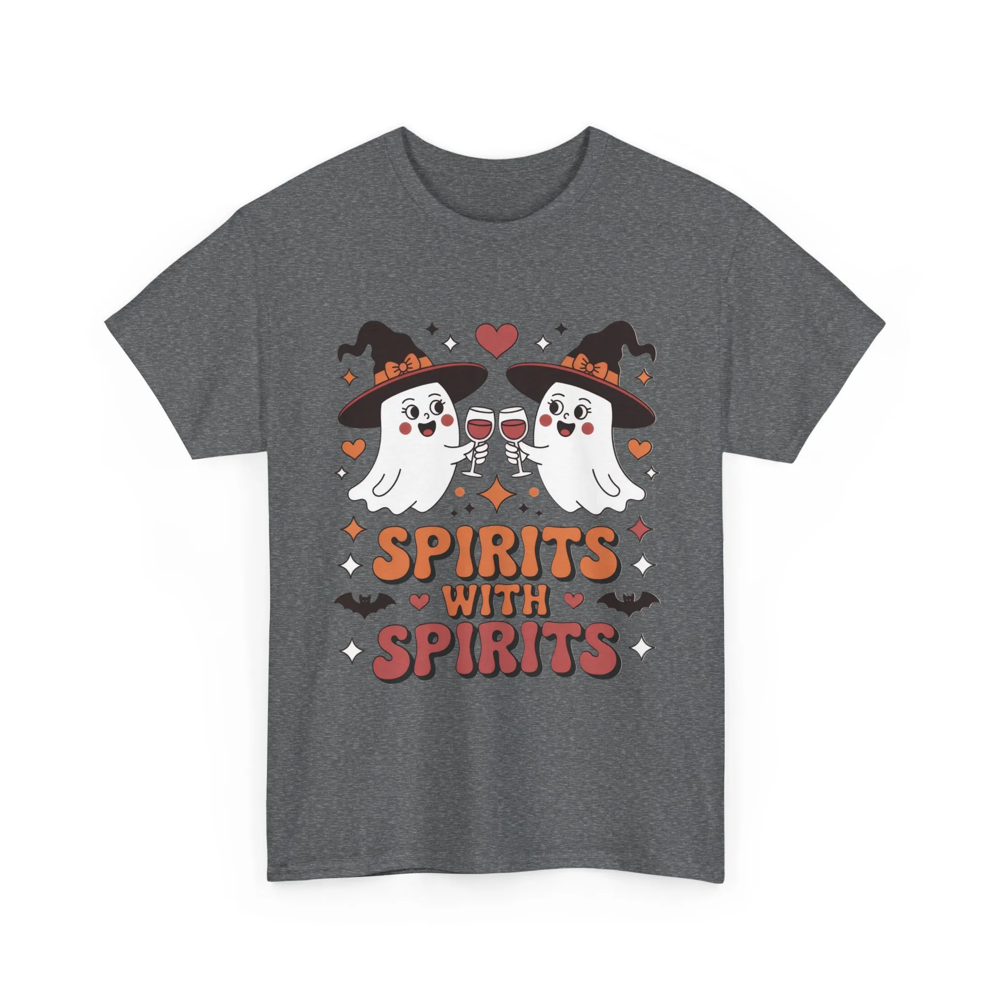 Spirits With Spirits Women's Halloween T-Shirt, Funny Ghost Drinking Wine Tee, Witches Party Shirt, Spooky Season Gift for Her - Image 10