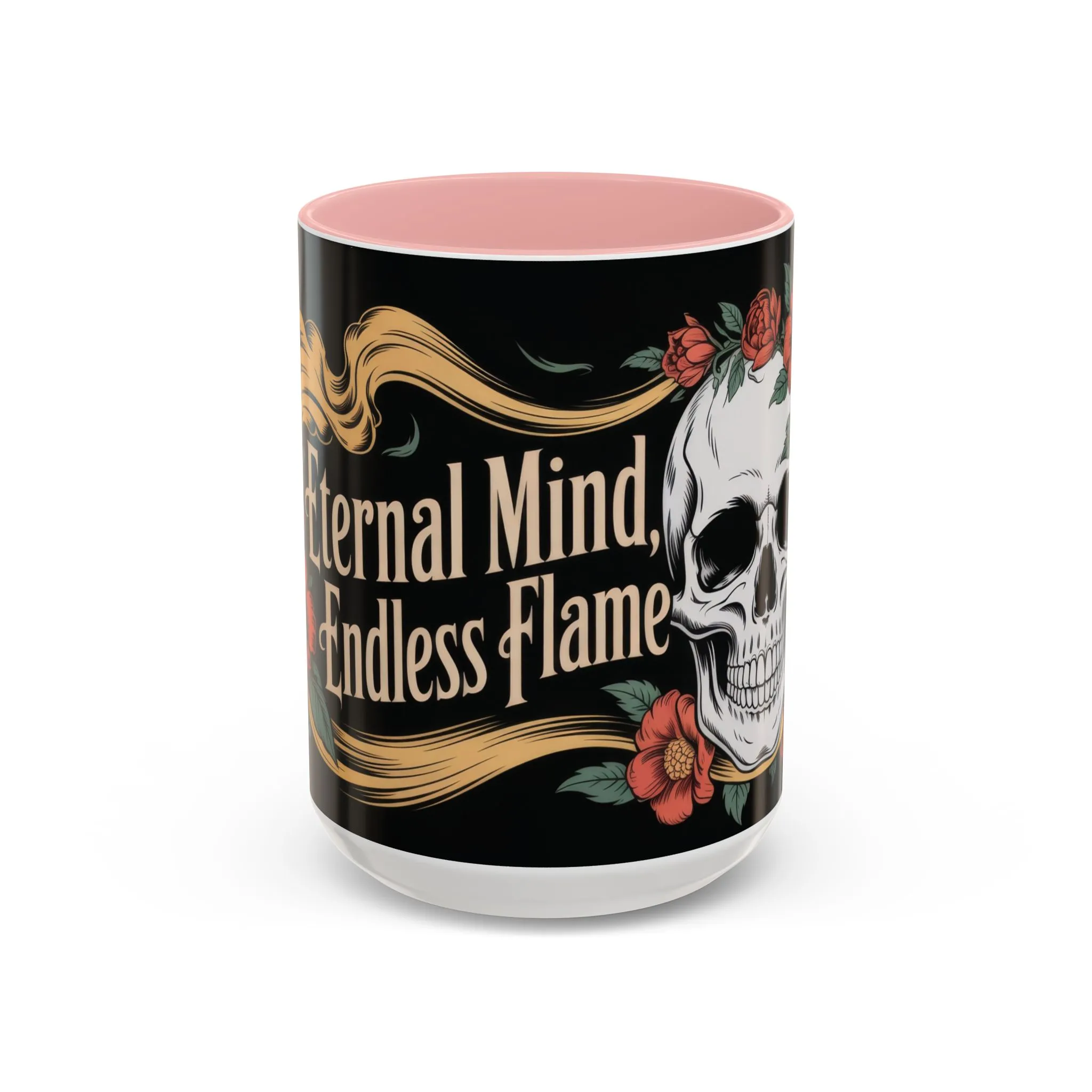 Eternal Mind Endless Flame Mug, Gothic Skull - Floral Coffee Cup, Dark Romantic Gift for Halloween or Everyday Use, Coffee Mug (11, 15oz) - Image 11