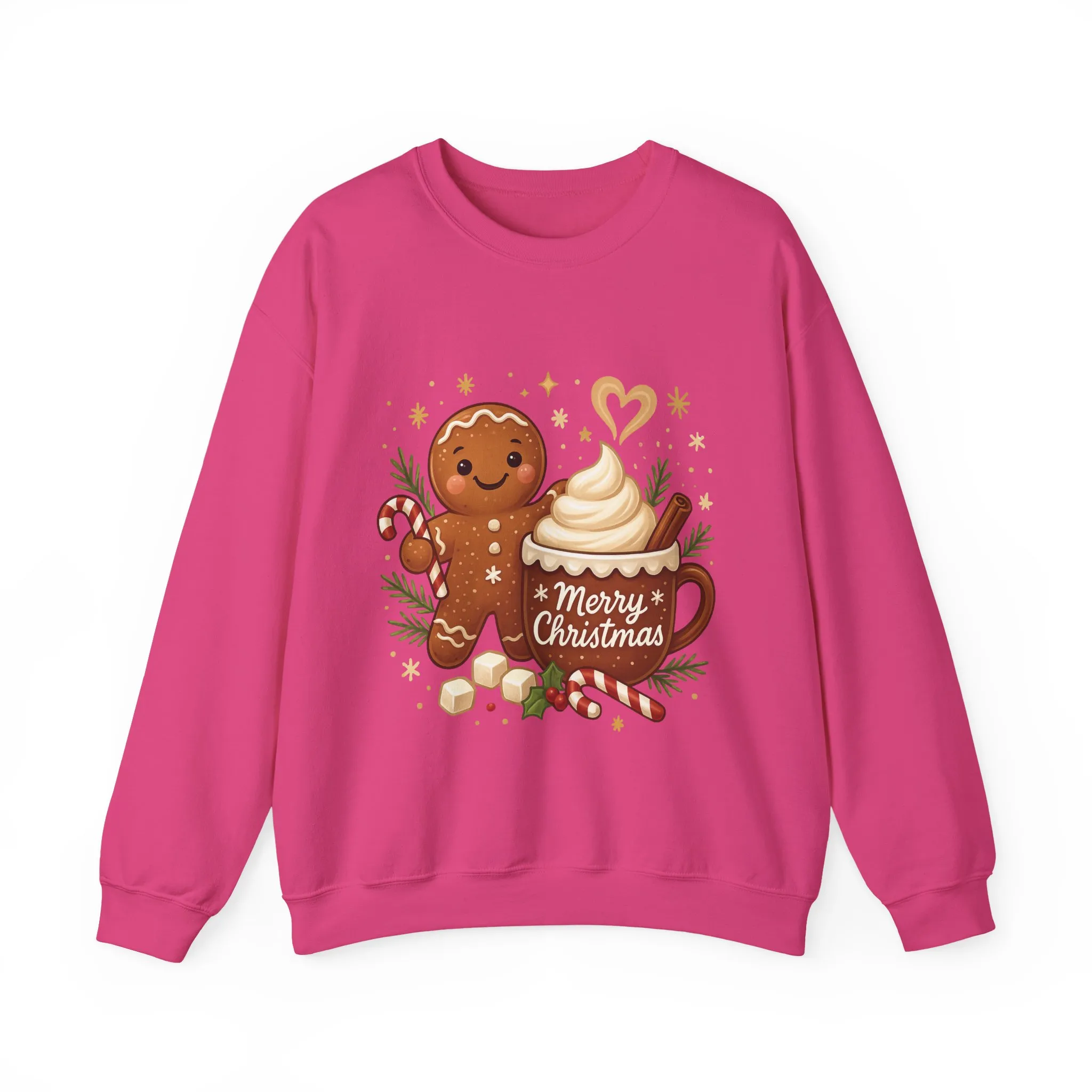 Women's Gingerbread - Hot Cocoa Christmas Sweatshirt, Cozy Holiday Pullover, Women's Heavy Blend™ Crewneck Sweatshirt - Image 22