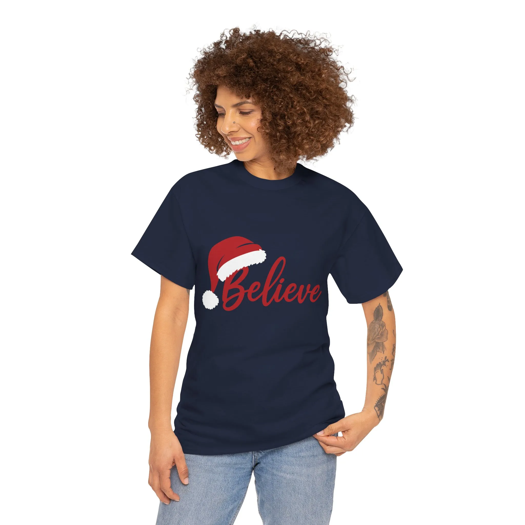 Believe Christmas Women's Shirt, Minimalist Holiday Tee - Image 17