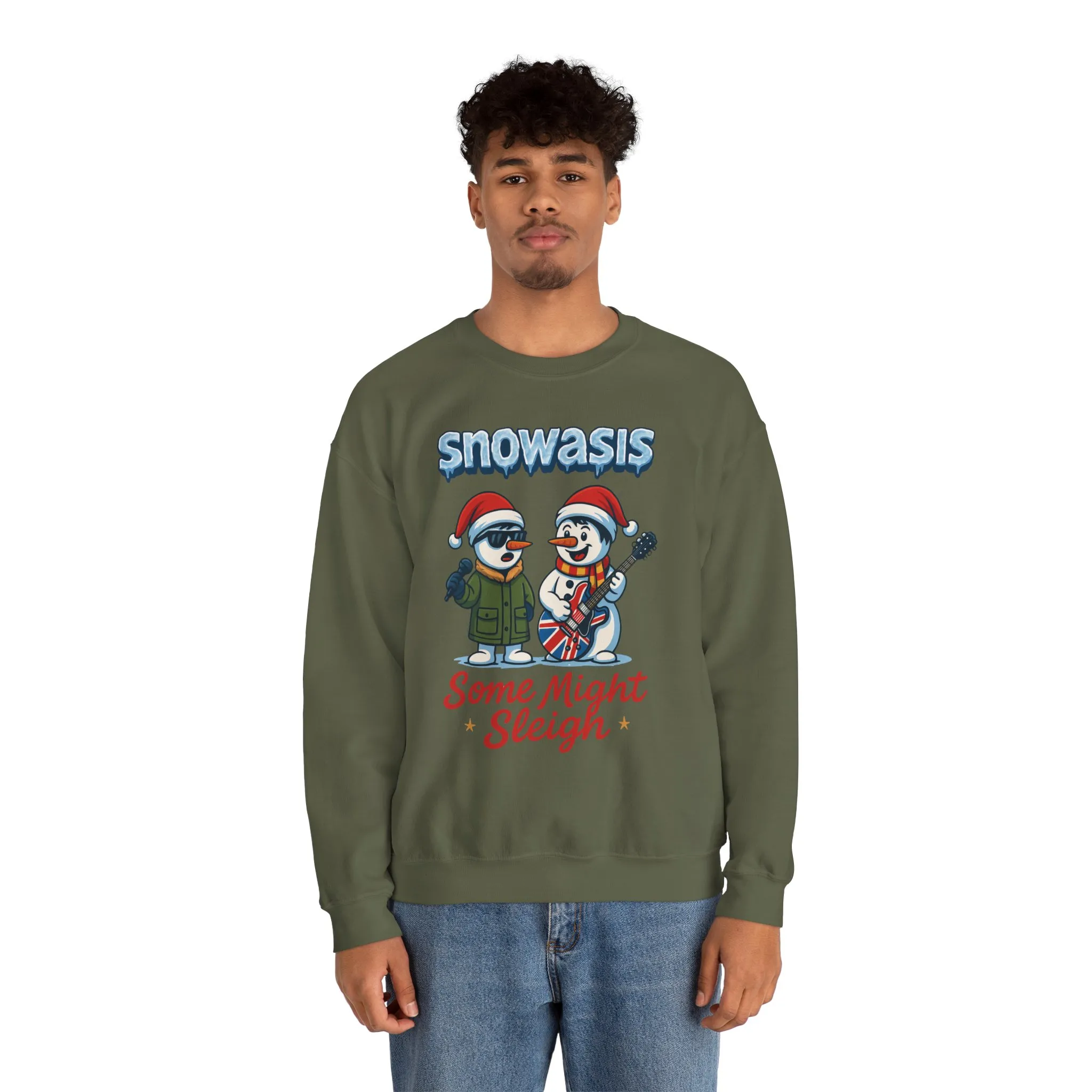 Snowasis Some Might Sleigh Men's Christmas Sweatshirt, Funny Rock Holiday Sweater - Image 14