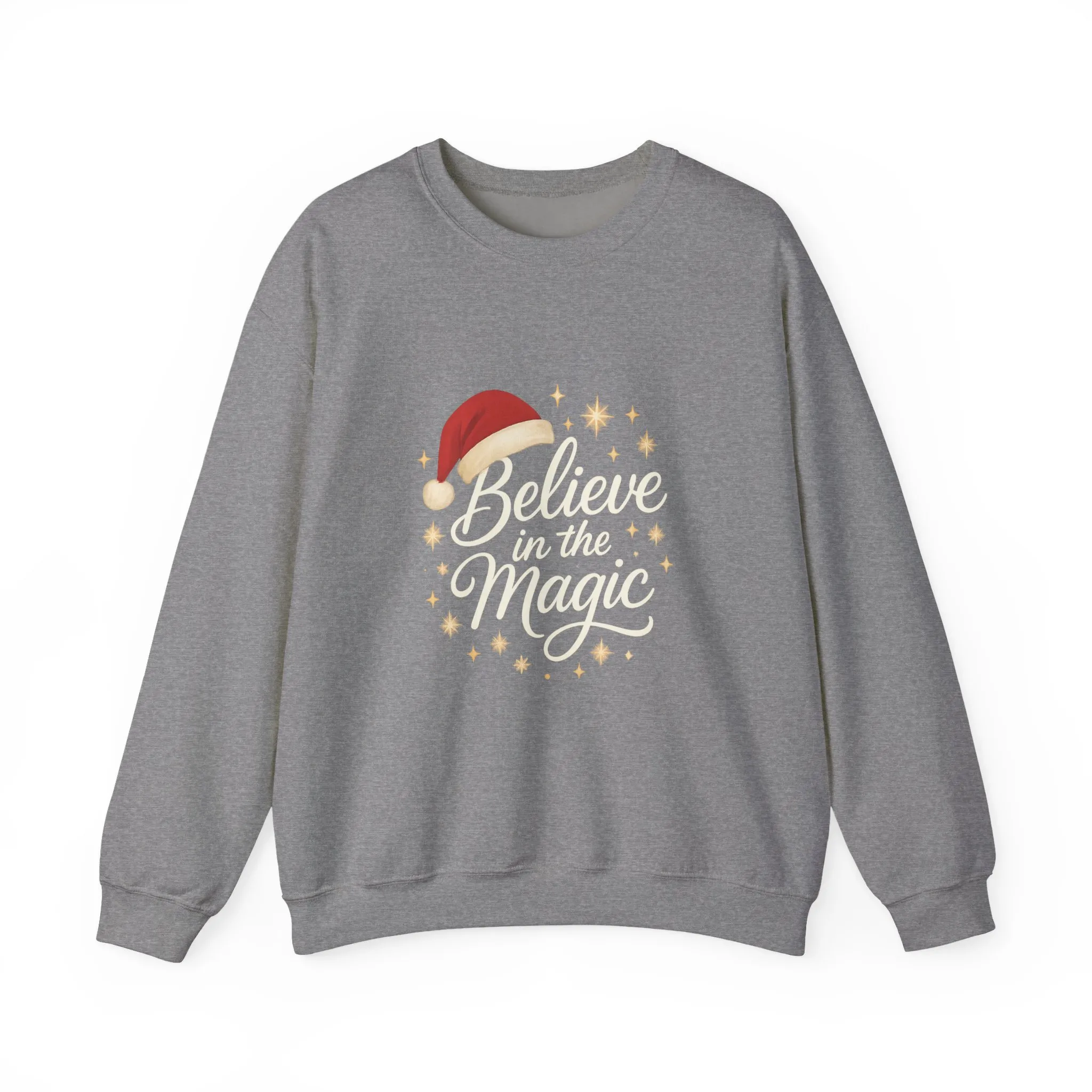 Believe in the Magic Women's Christmas Shirt, Santa Hat Holiday Cozy Sweatshirt, Women's Heavy Blend™ Crewneck Sweatshirt - Image 7
