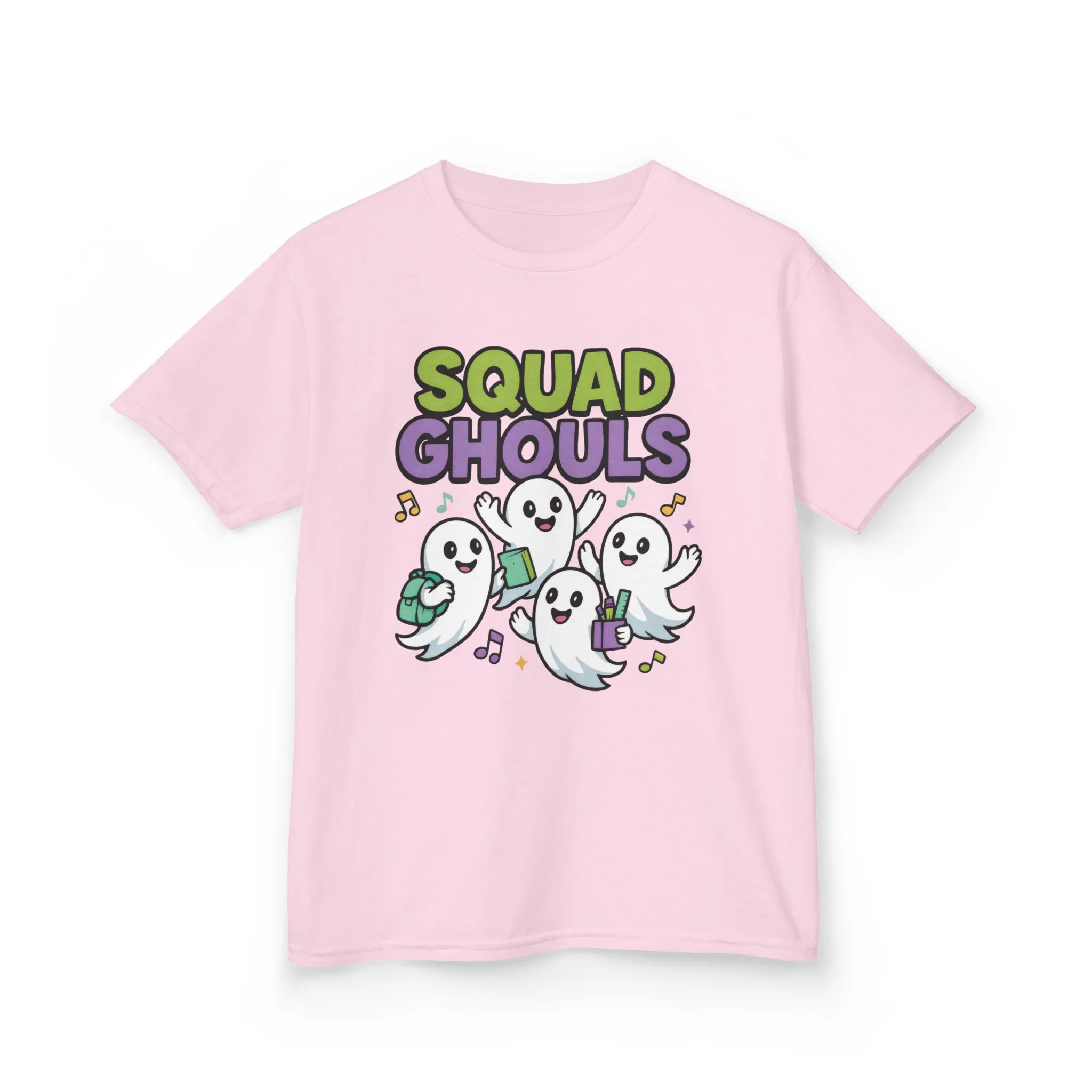 Kids Squad Ghouls T-Shirt, Cute Ghost Friends School Shirt, Halloween Back to School Tee for Boys & Girls - Image 22