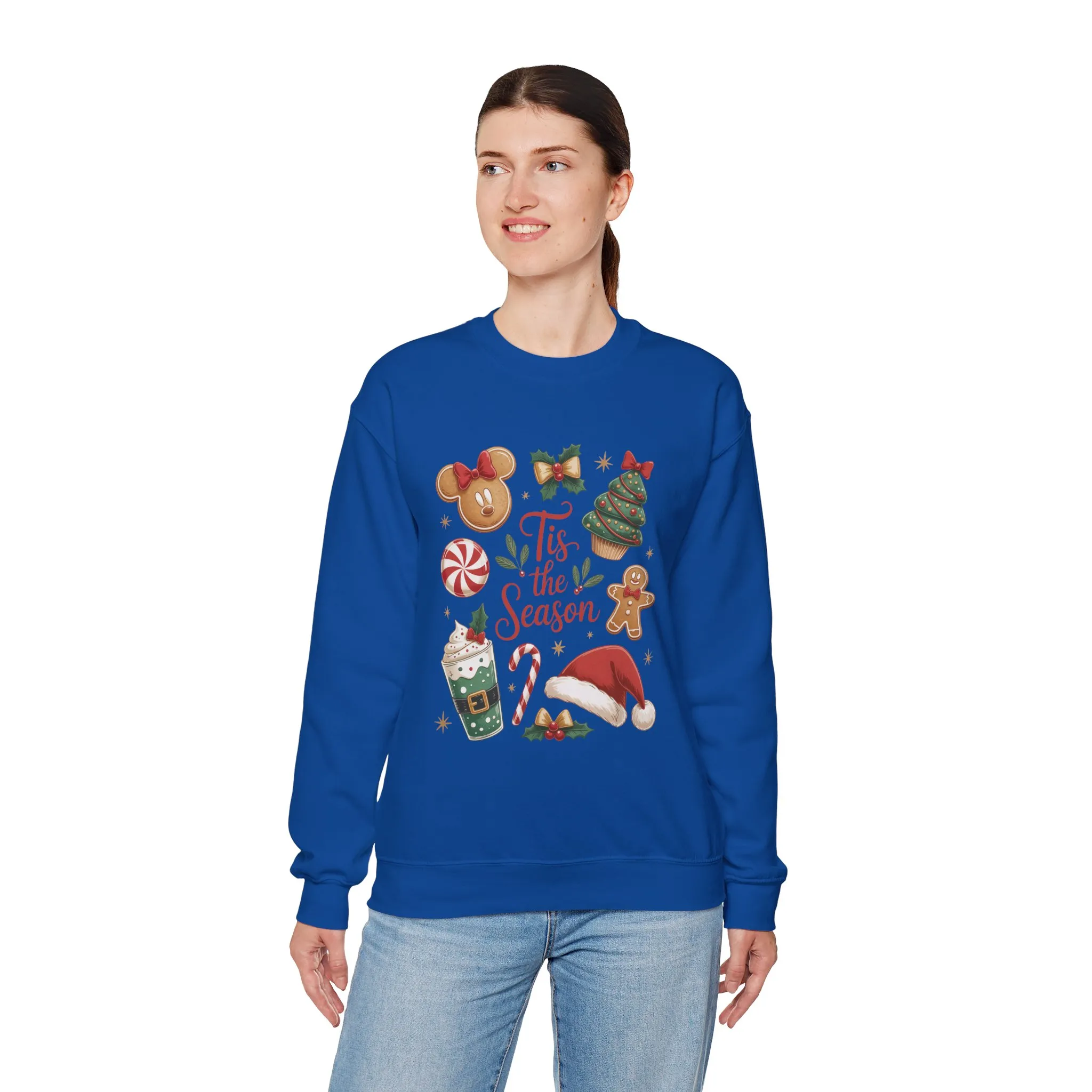 Women's Tis the Season Christmas Sweatshirt, Cozy Cookie - Cocoa Holiday Jumper, Women's Crewneck Sweatshirt - Image 17