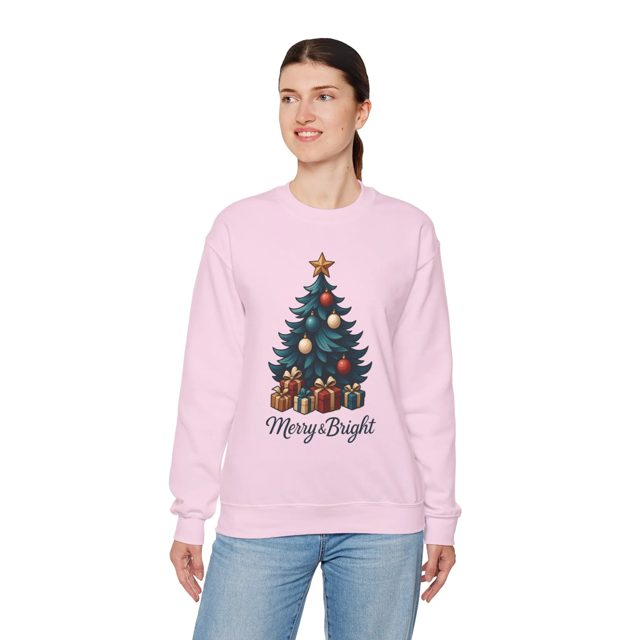 Merry & Bright Christmas Sweatshirt, Cozy Holiday Pullover - Image 23