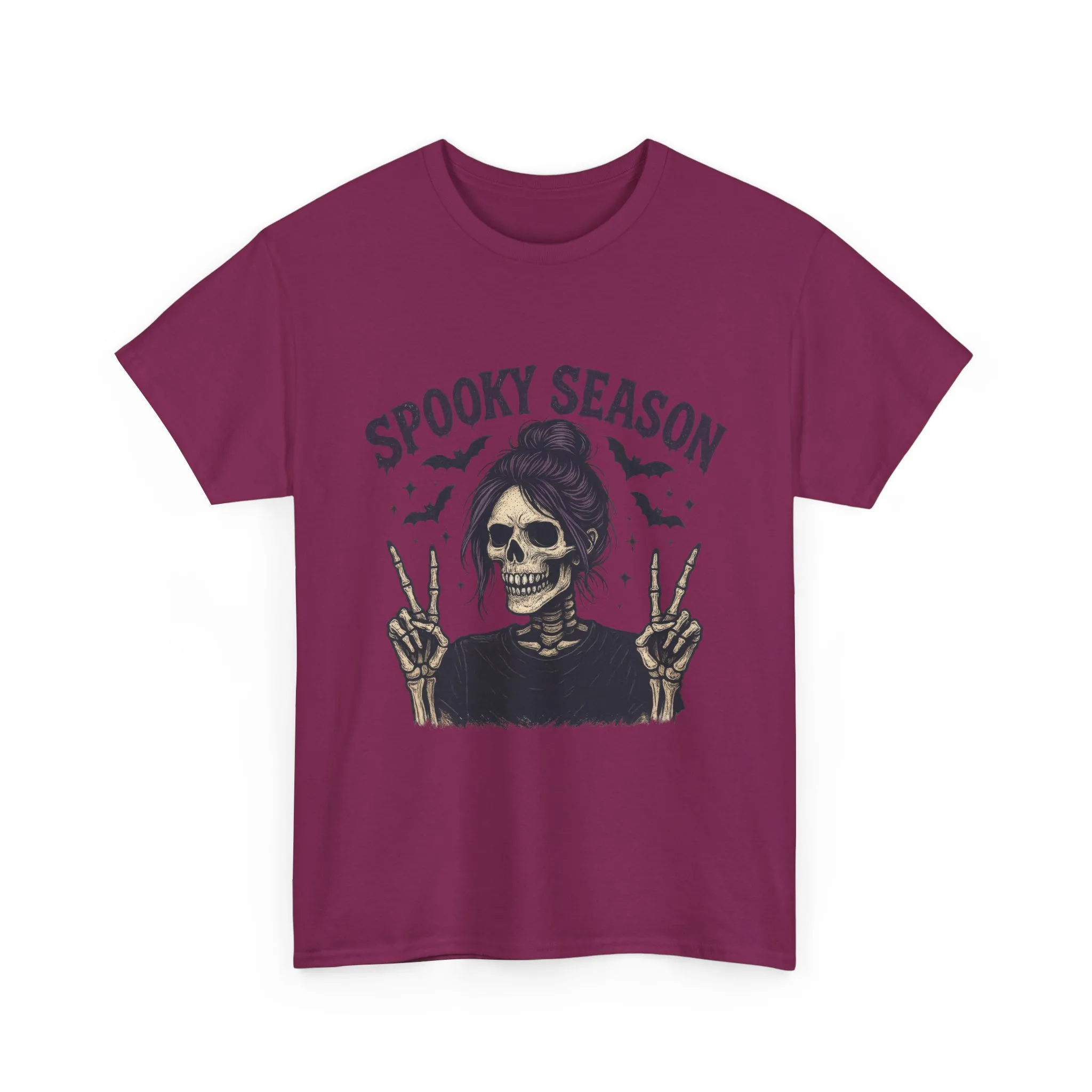 Spooky Season Women's T-Shirt, Funny Skeleton Girl Halloween Graphic Tee, Gothic Fall Shirt - Image 25