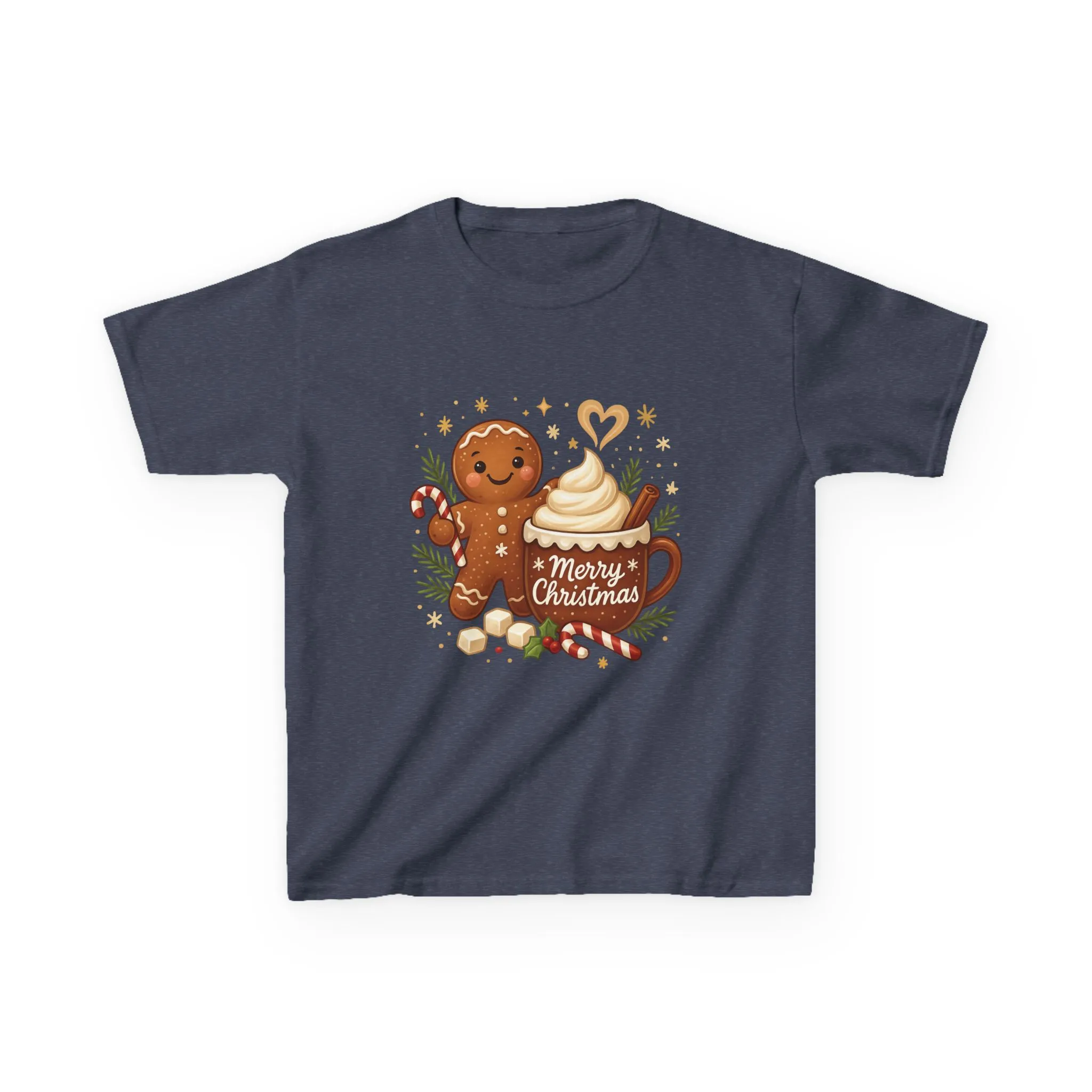 Gingerbread - Hot Cocoa Christmas Shirt for Kids, Cute Holiday Girls Tee, Kids Heavy Cotton™ Tee - Image 13