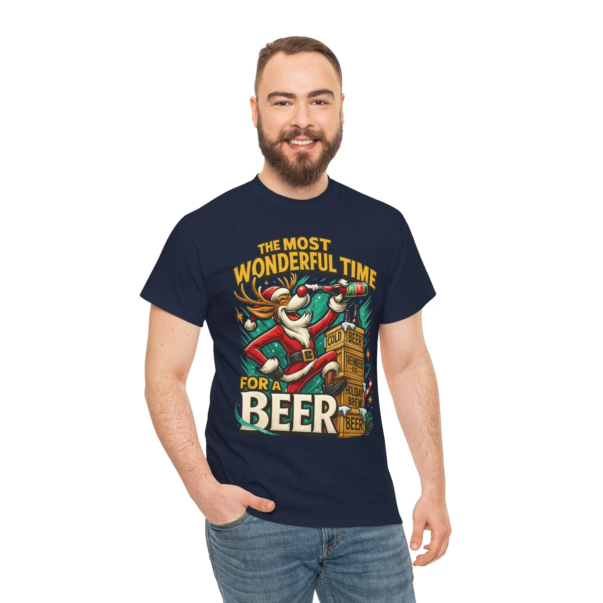 Funny Christmas Beer T-Shirt for Men, The Most Wonderful Time for a Beer - Image 23